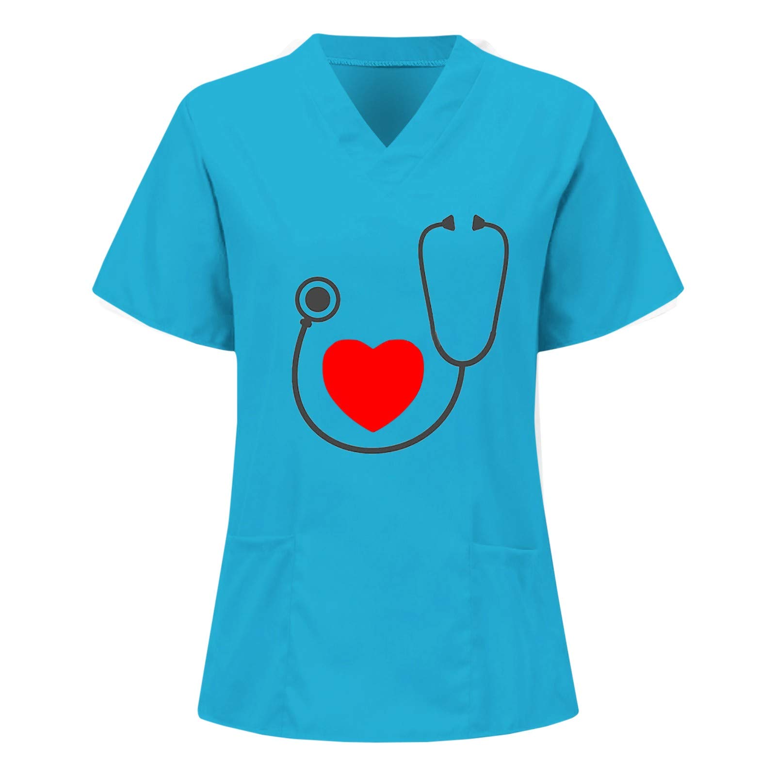 Ylioge Women's Short Sleeve V-Neck T-Shirts - Comfortable Nursing & Work Uniform Tops for Healthcare Professionals | Perfect for Hospital Shifts, Clinic Duty & Medical Office Wear