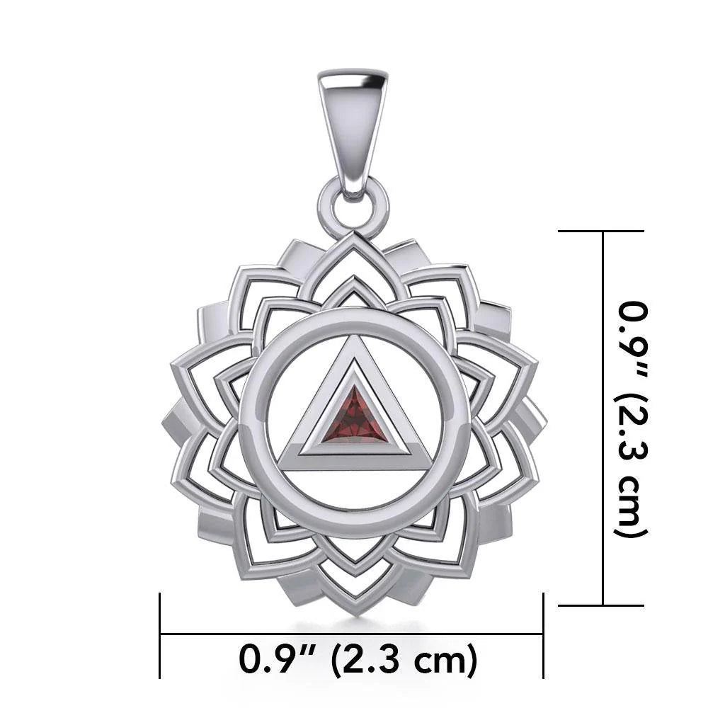 7 Chakra Healing Pendant with Recovery Gemstone Symbols - Sterling Silver Necklace for Meditation & Energy Balance | TPD5307