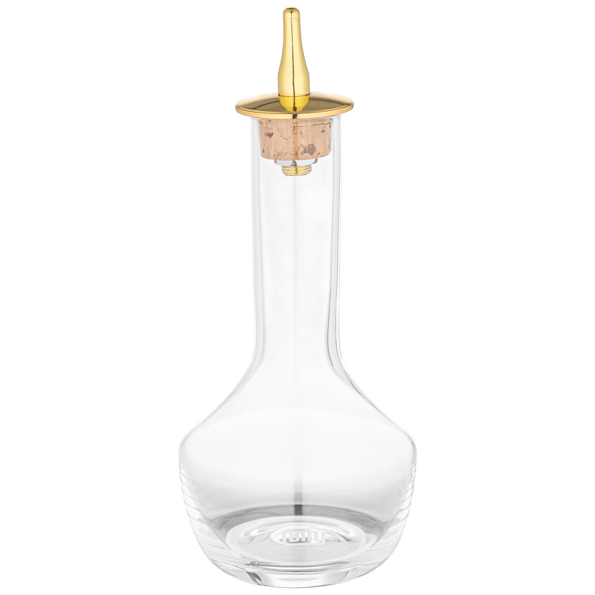 Premium 4 oz Glass Bitters Bottle - Modern Style with Gold Plated Dasher - 5.75