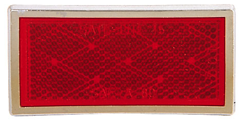 PM 484R Red & Chrome Rectangular Quick Mount Reflectors - 2-Piece Poly Bag for Trucks, Trailers & Motorcycles - High Visibility Safety Reflectors for Night Driving & Roadside Emergencies