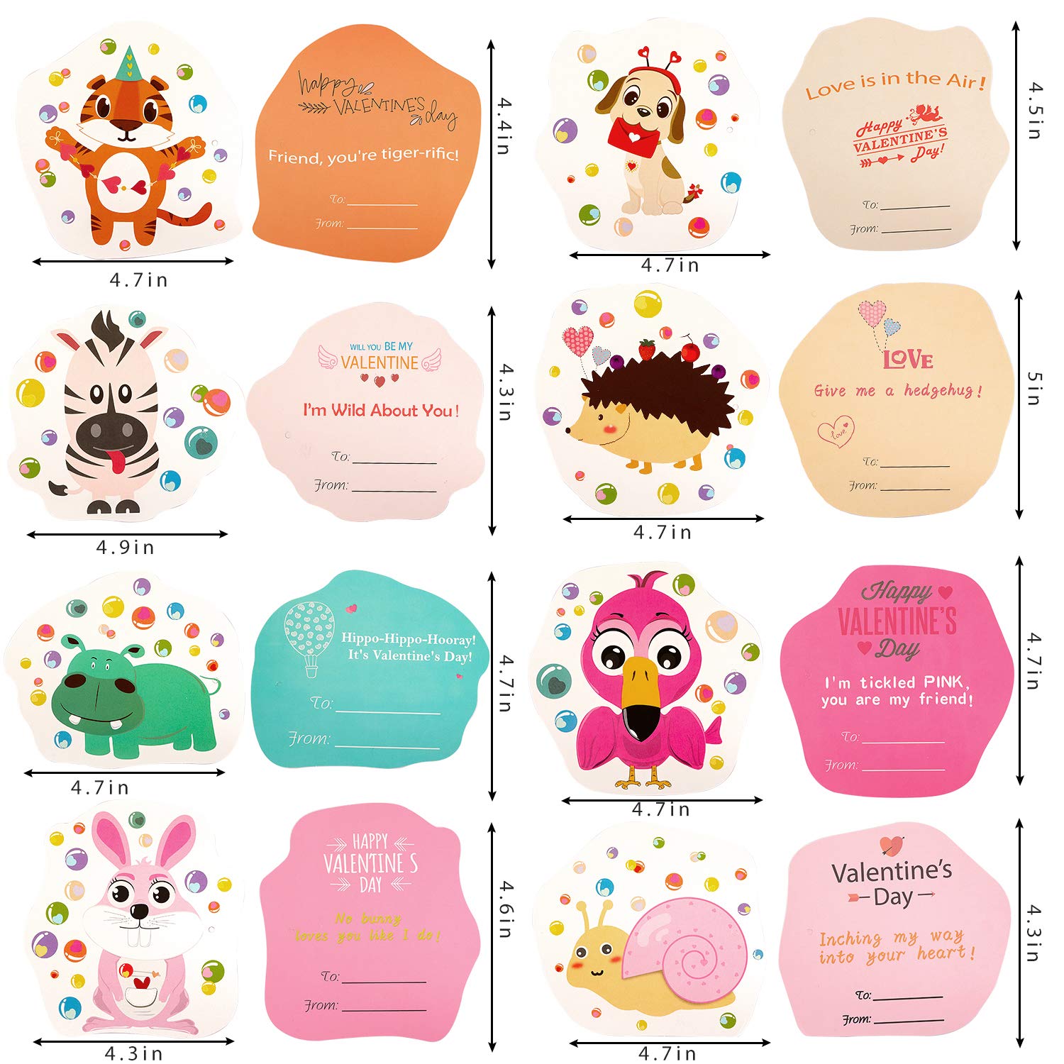 Valentine's Day Cards for Kids with 32 Bubble Wands - 8 Adorable Animal Designs, Classroom Valentines Gifts for School Exchange & Party Decorations | Perfect for Valentine's Day Celebrations, Classroom Activities & Kids' Parties