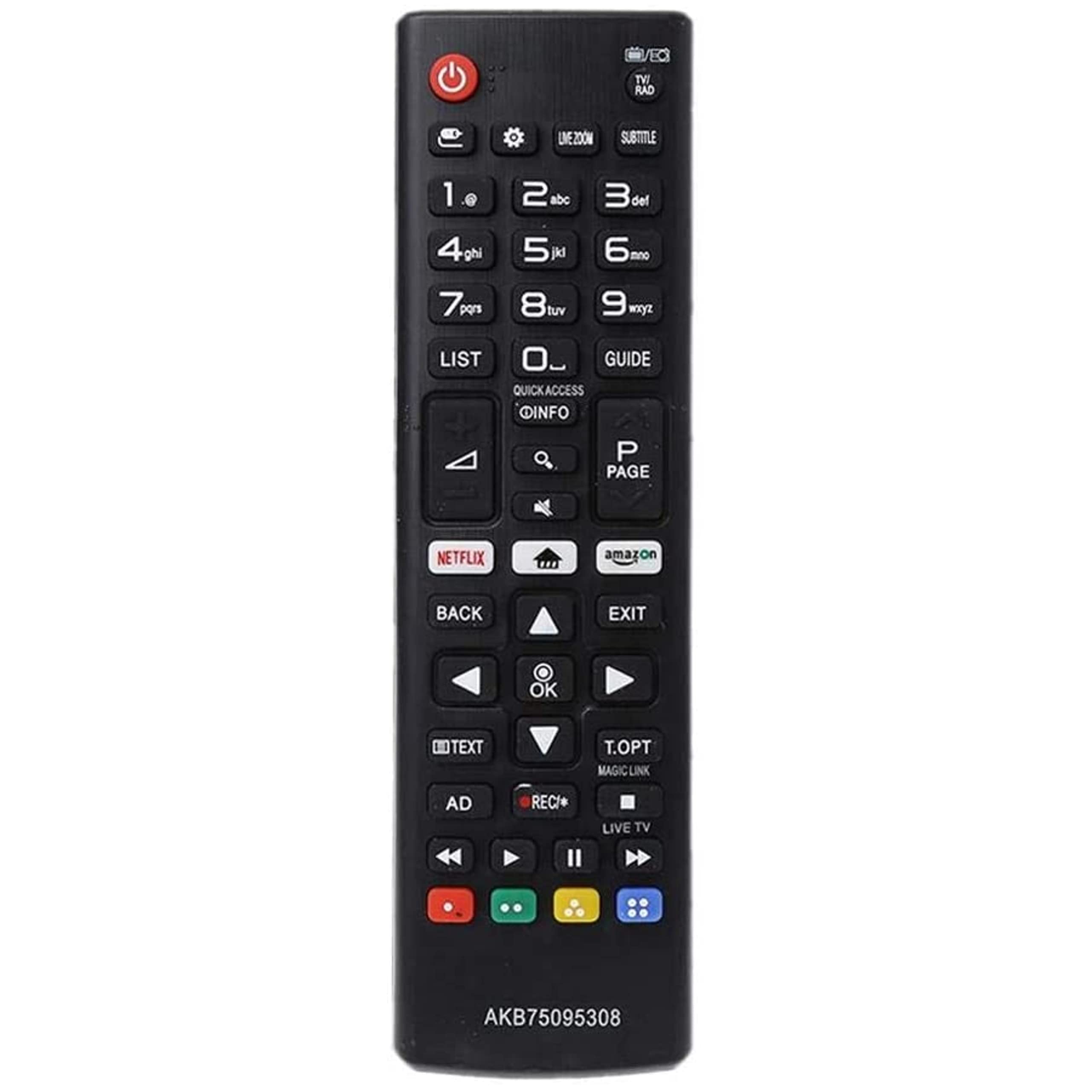 AKB75095308 Universal TV Remote Control for LG Smart TVs - Replacement Remote with Netflix & Amazon Prime Buttons | Plug & Play, No Setup Required | Perfect for Living Room, Bedroom & Home Theater