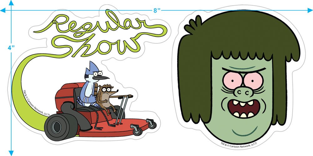 Popfunk Regular Show Muscle Man and Mower Vinyl Stickers - Fun Collectible Decals for Laptops, Water Bottles & Notebooks | Cartoon Fan Gift Idea