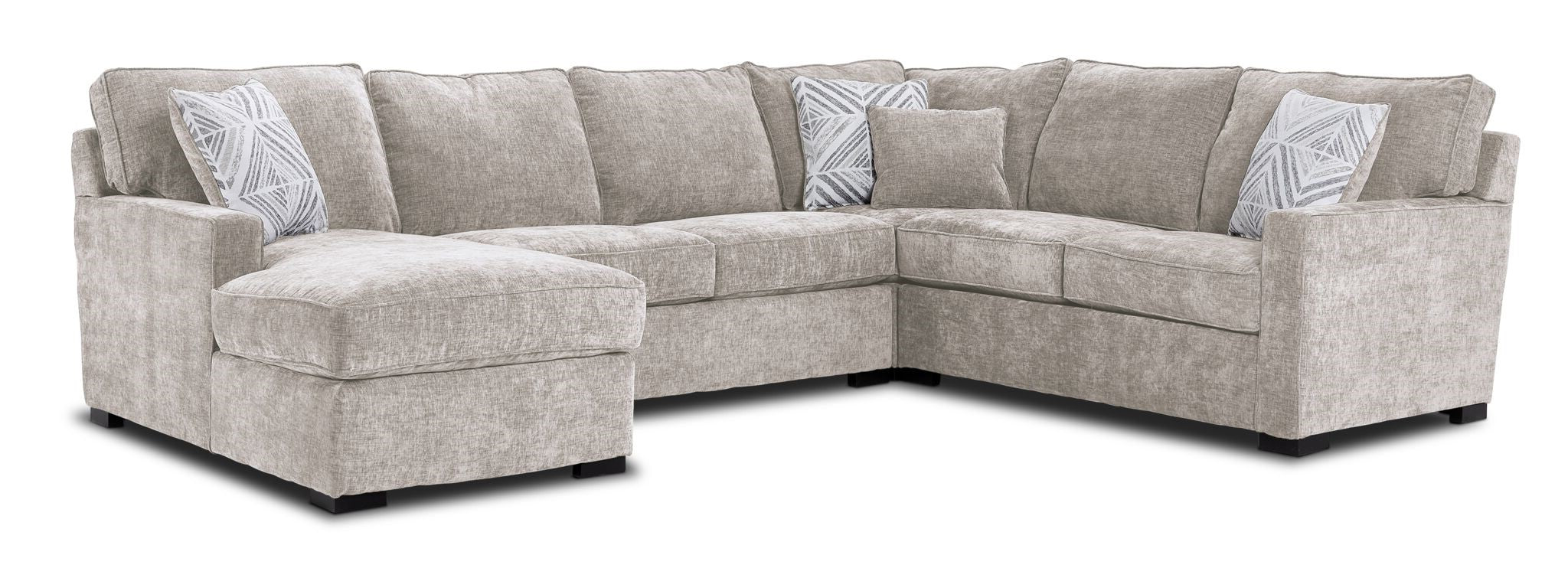Charlotte 4-Piece Sectional Sofa with Left-Facing Chaise - Comfortable Air Fabric Living Room Furniture for Family Gatherings & Movie Nights