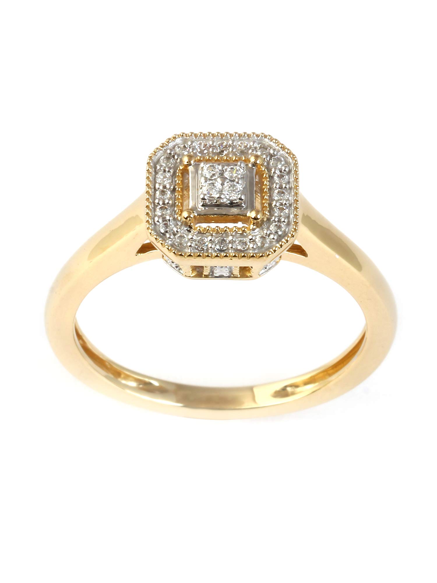 1/10Ct TDW Radiant-Cut Diamond Sterling Silver Fashion Ring for Women - I-J Color I2 Clarity, Elegant Gift for Anniversary, Valentine's Day & Special Occasions