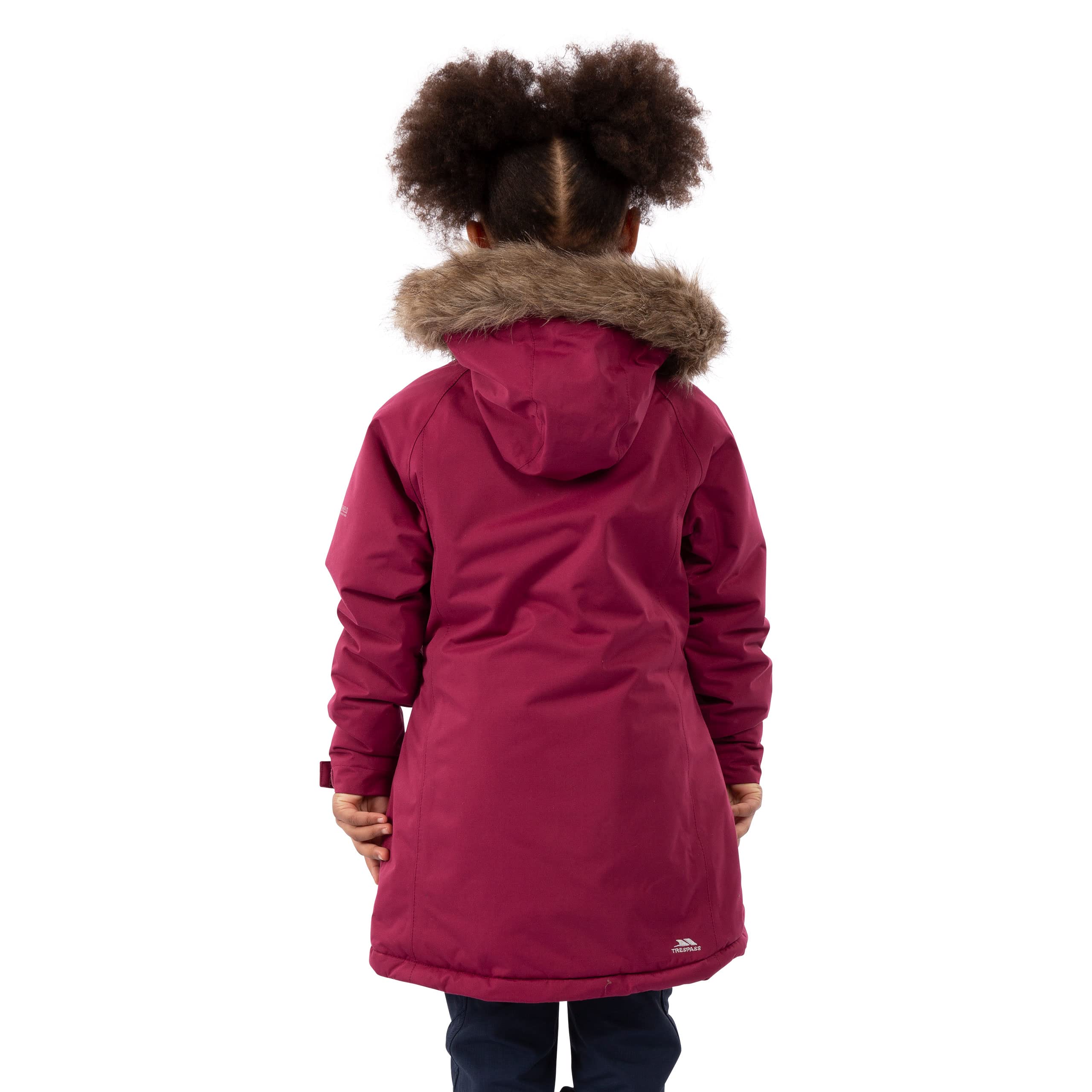 Trespass Girls' Waterproof Parka Jacket - Lightweight Raincoat for Outdoor Play, School & Winter Adventures