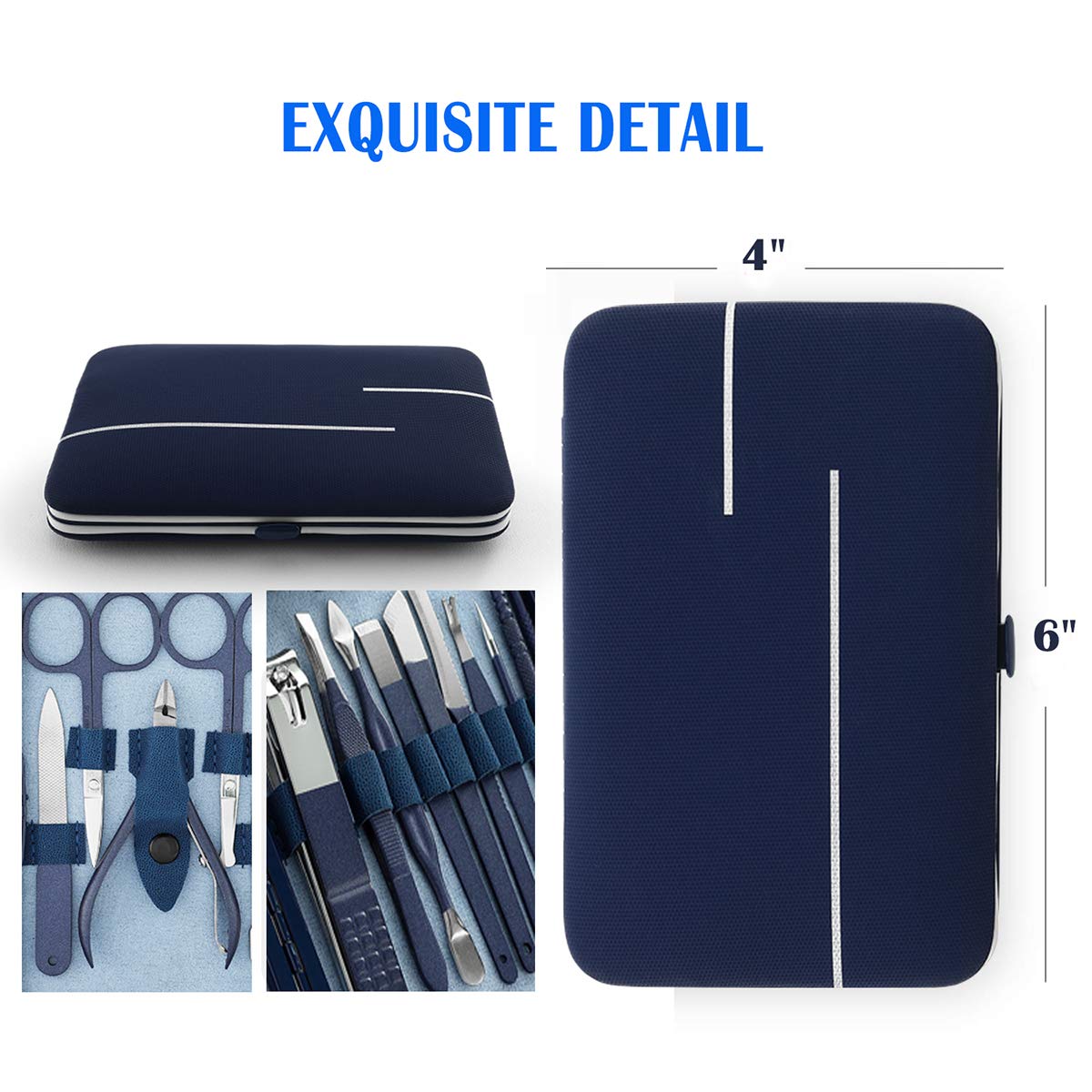 Professional 18-Piece Manicure & Pedicure Kit - Nail Clippers, Scissors, Grooming Tools for Men & Women - Travel Case Included - Perfect Gift for Home, Salon & Travel Nail Care