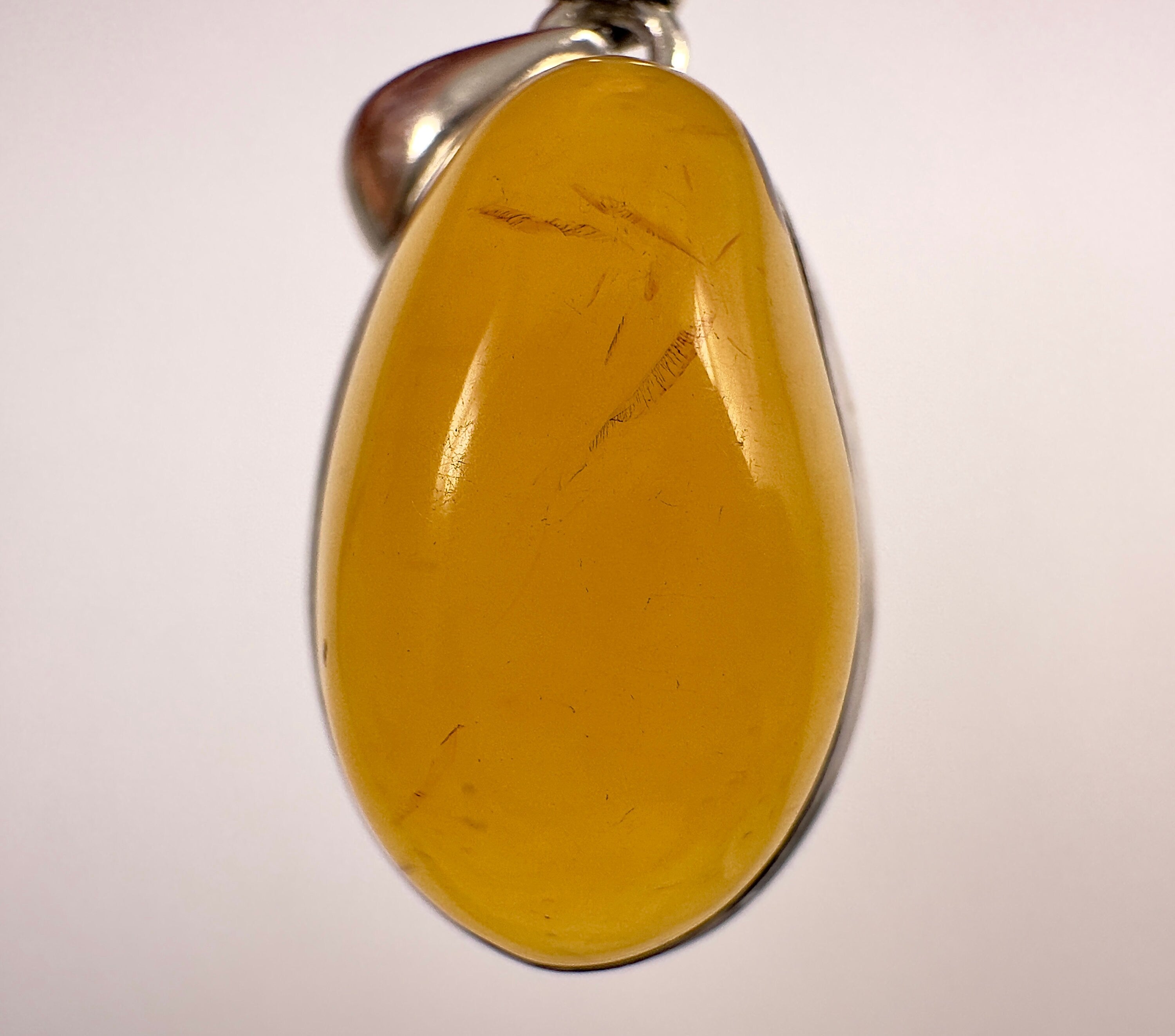 AAA Grade Amber Pendant with Sterling Silver & Crystal | Healing Stones Jewelry for Women | Perfect for Meditation, Gifts & Spiritual Wellness