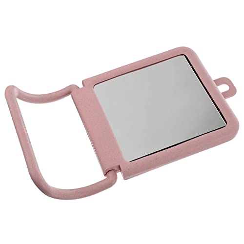 FOMIYES Portable Folding Hanging Makeup Mirror - Adjustable Rectangular Travel Mirror for Home, Camping & Cosmetic Use | Compact Pink Vanity Mirror for Travel, Dorm & Bathroom Organization