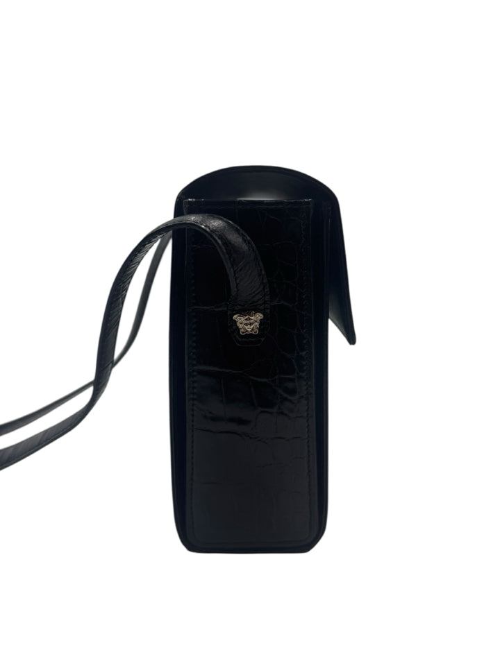 Versace Leather Embossed Handbag for Women | Luxury Designer Crossbody Purse | Perfect for Parties, Dating & Evening Events