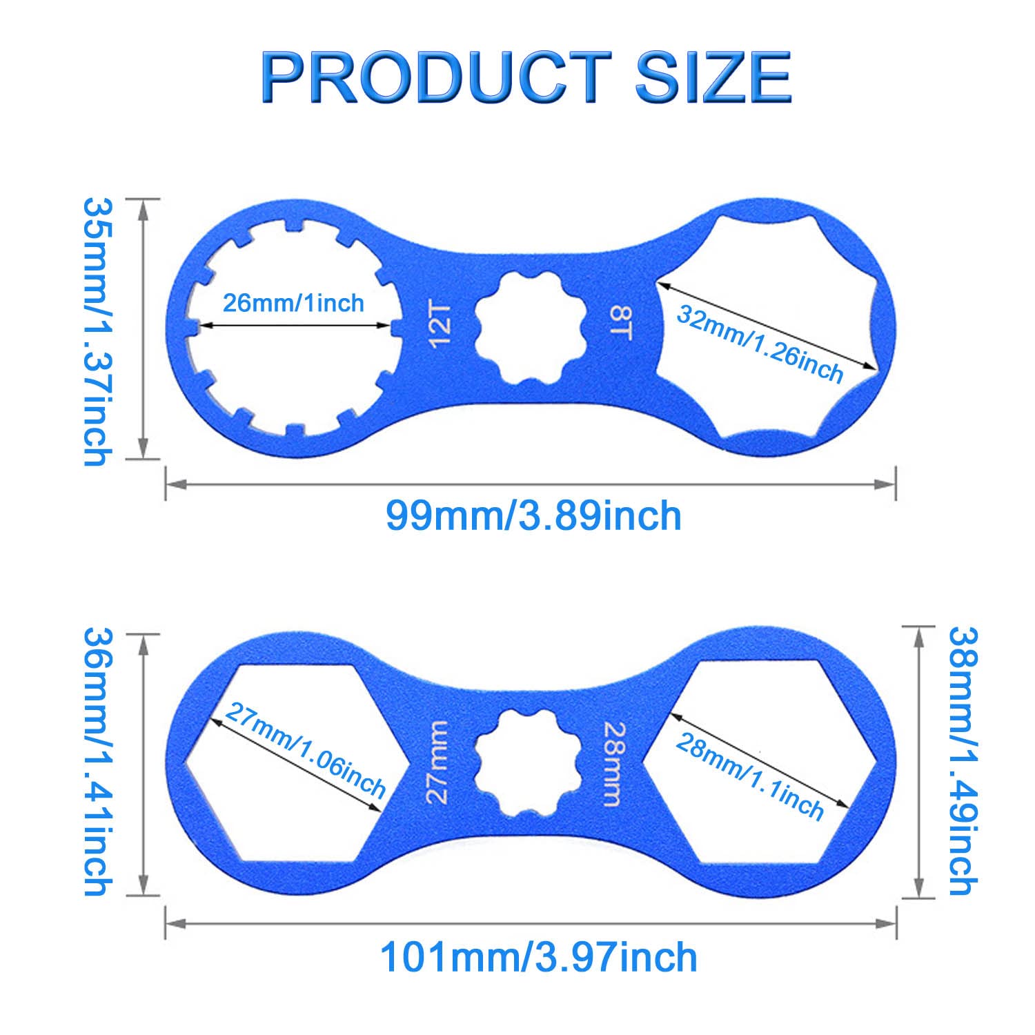 2Pcs Aluminum Alloy Bicycle Fork Cap Wrench - Professional Bike Suspension Tool for Suntour XCM XCR XCT RST EPIXON Fork Repair | Perfect for MTB Maintenance & DIY Bike Upgrades