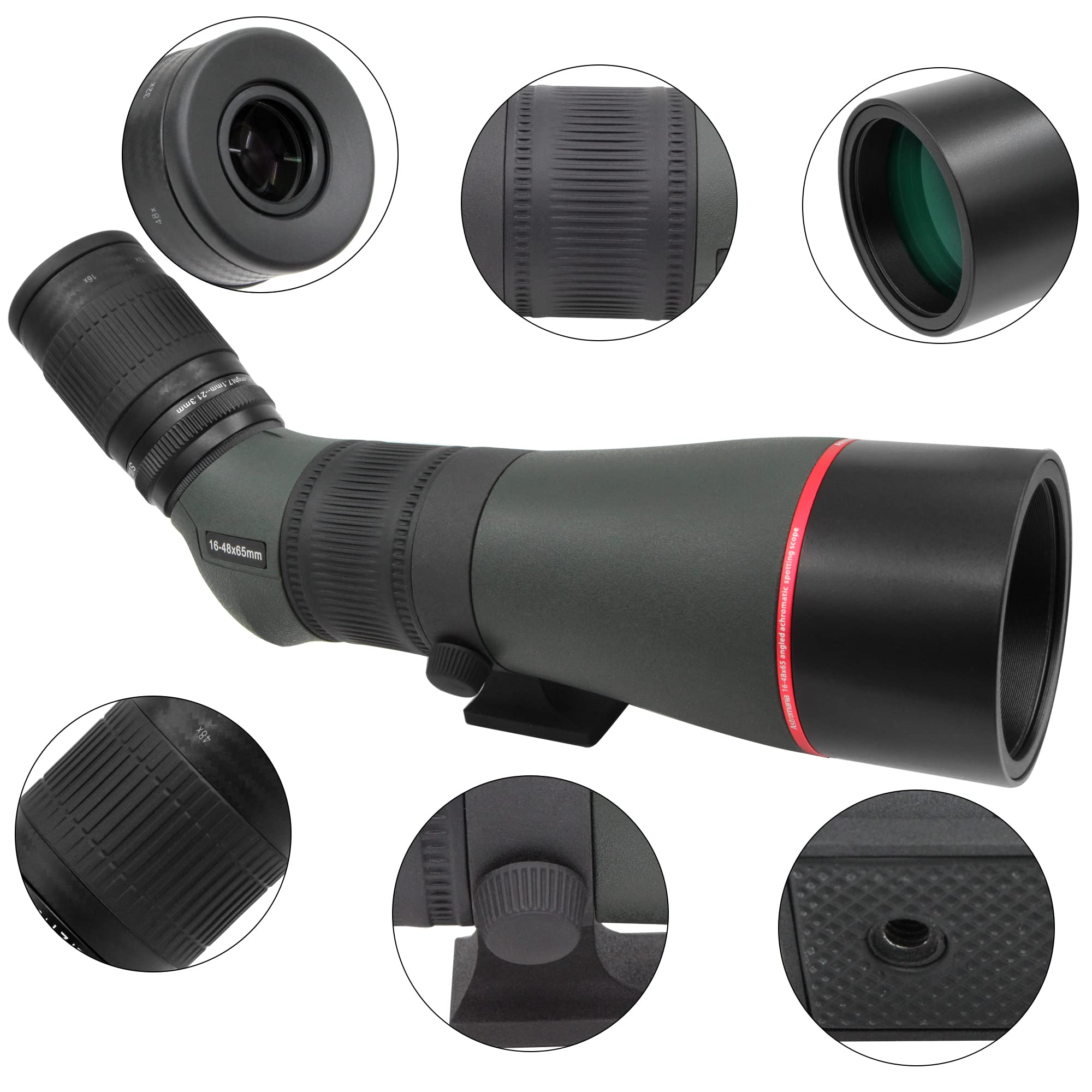 Astromania 16-48x65AE 45 Degree Angled Spotting Scope with Tripod & Carry Bag - High Power Zoom Telescope for Bird Watching, Hunting, Camping, Wildlife Observation & Scenic Viewing - Perfect for Outdoor Adventures & Travel