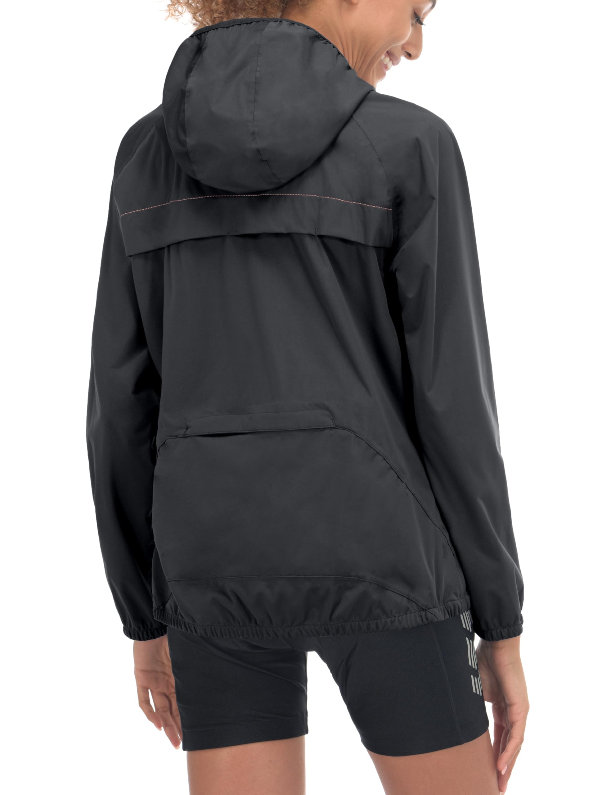 Little Donkey Andy Women's Lightweight Waterproof Cycling Jacket with Hood - Windproof, Stretchable & Packable Raincoat for Outdoor Biking, Hiking & Commuting