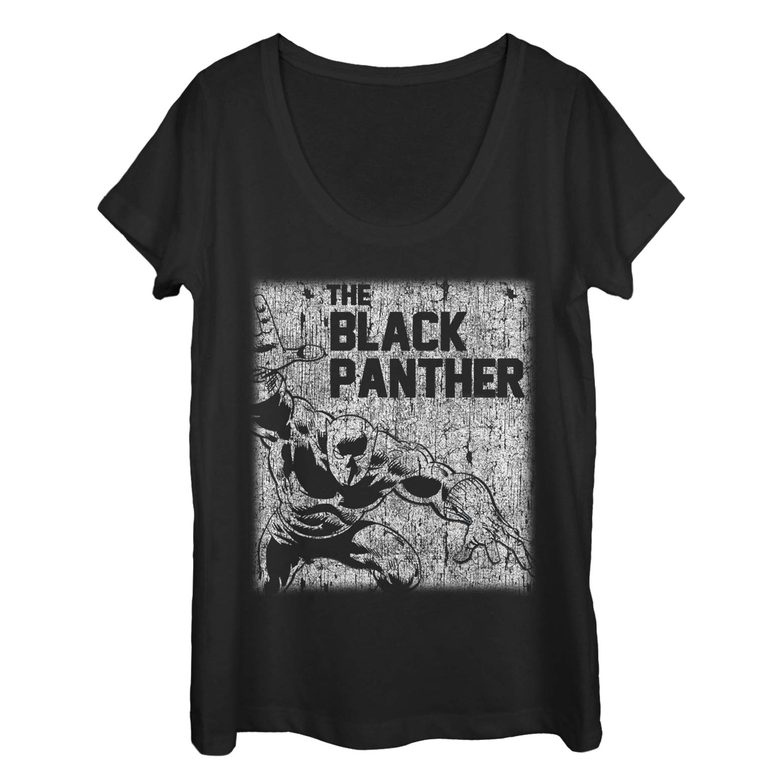 Marvel Black Panther Women's Scoop Neck T-Shirt - Superhero Graphic Tee for Casual Wear & Cosplay