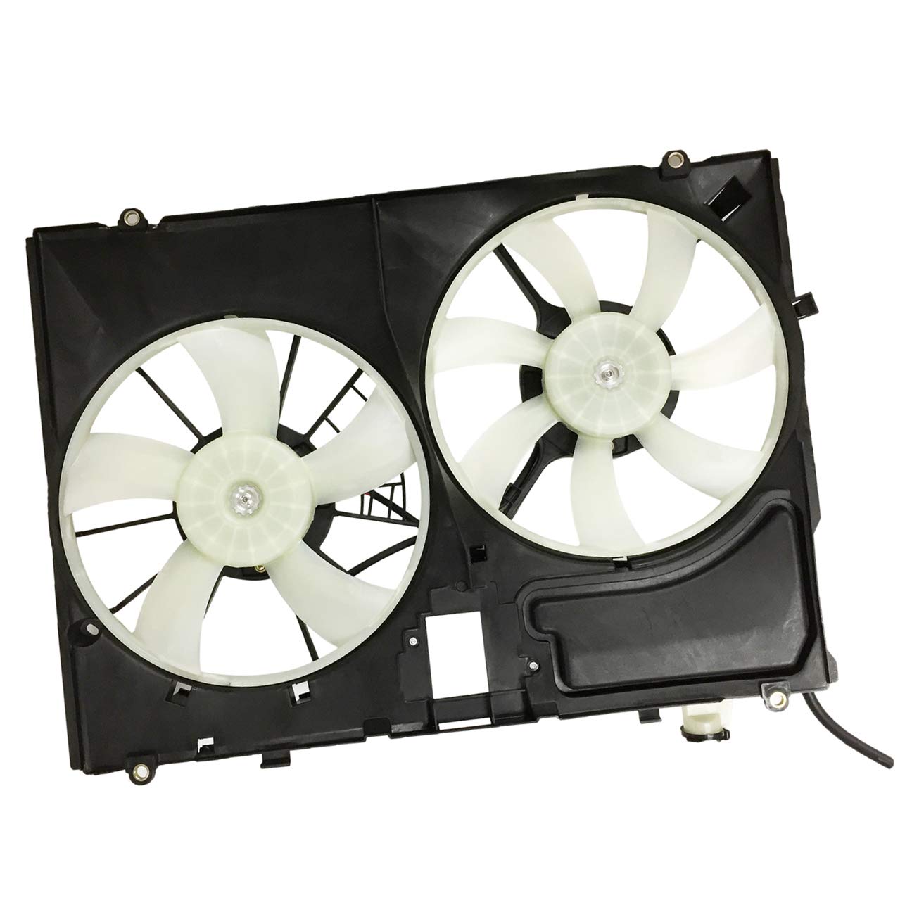 PartsFlow Radiator and Condenser Cooling Fan Assembly Compatible with 2006 Toyota Sienna 621-066 - Replacement Cooling System Part for Improved Engine Performance and AC Cooling