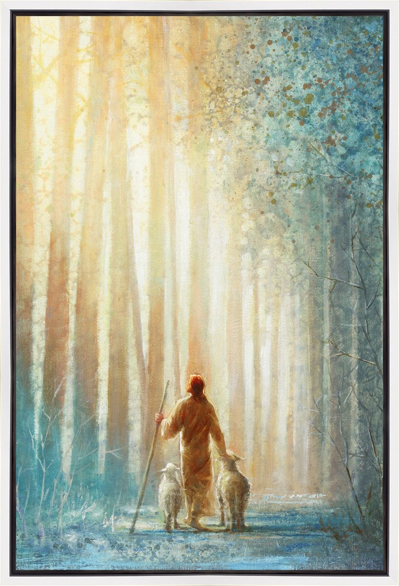 He Leadeth Me Inspirational Christian Canvas Wall Art - Gallery Wrap Ready-to-Hang Bible Verse Home Decor for Living Room, Bedroom & Office