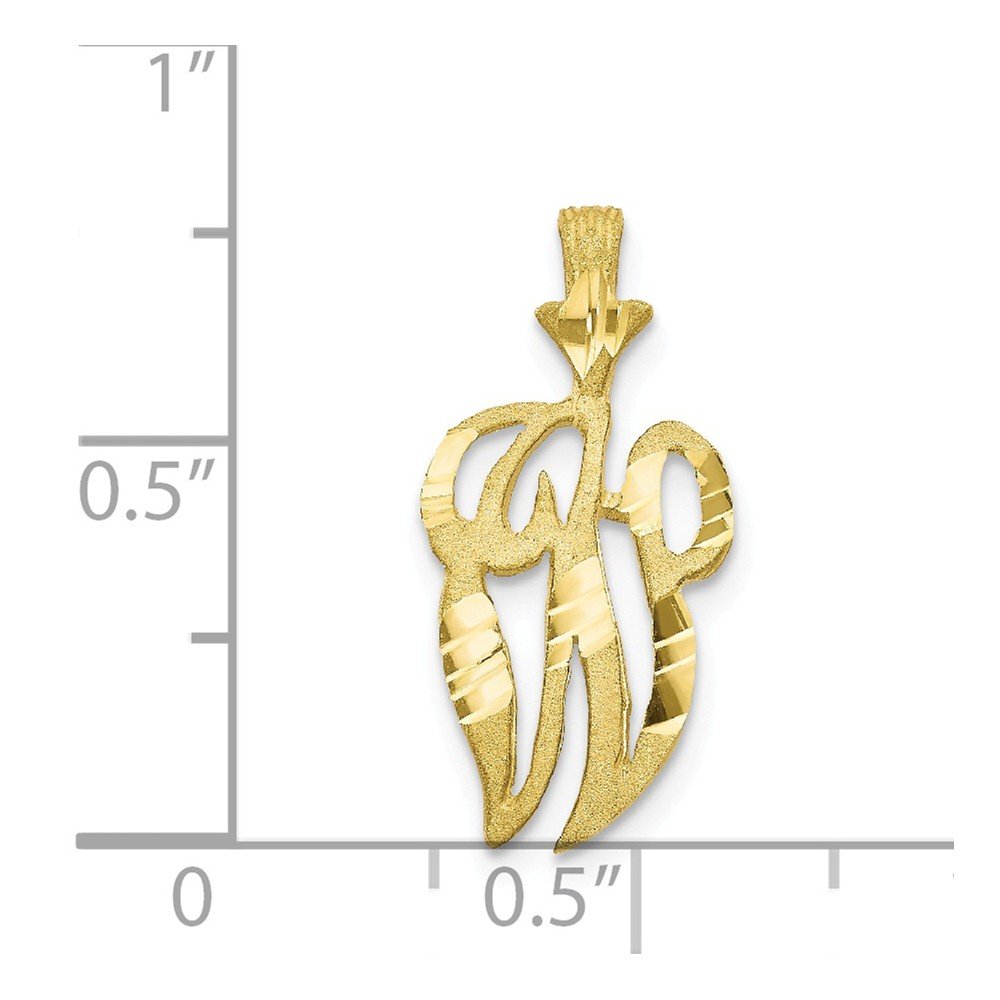 10K Solid Gold Diamond-Cut Grooved Initial A Charm Pendant - Personalized Jewelry Gift for Women, Birthday, Anniversary, Valentine's Day