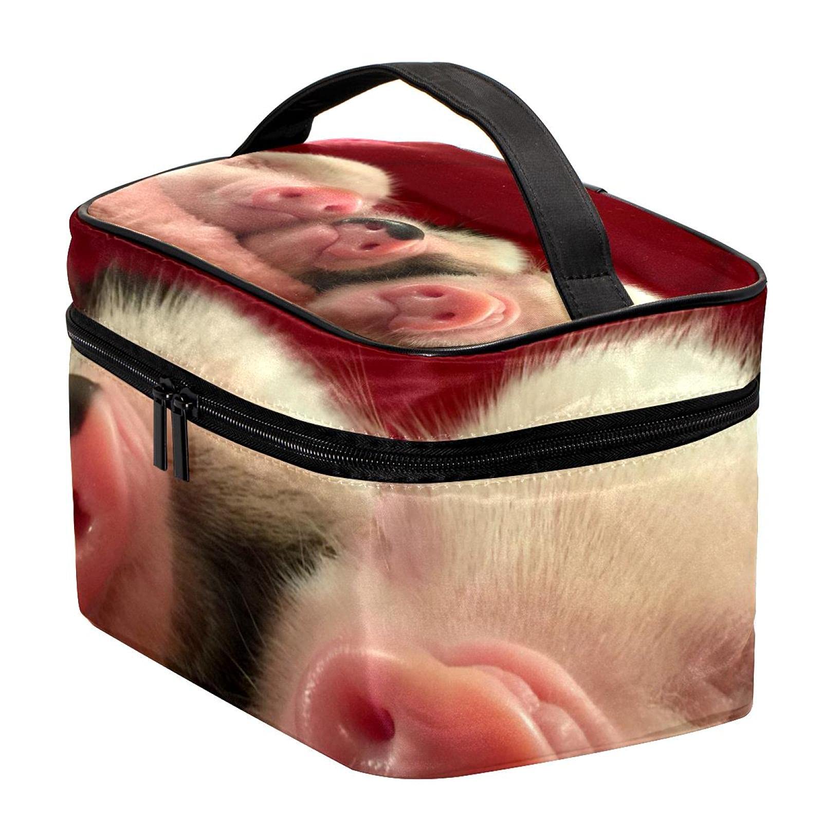 **Adorable Three Little Pigs Pattern Travel Makeup Bag – Large Cosmetic Organizer with Zipper – Perfect Toiletry Bag for Women & Girls – Ideal for Travel, Gym, and Daily Essentials Storage**