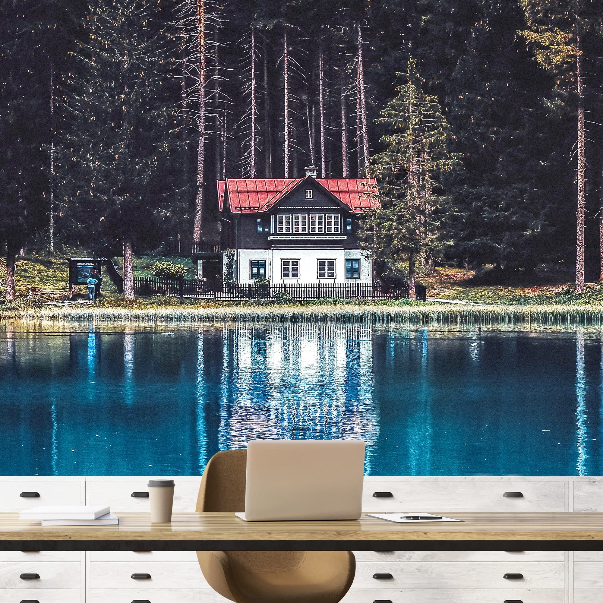 IDEA4WALL Norway Nature Landscape Wall Mural - 66x96 Inch Large Removable Peel & Stick Wallpaper for Bedroom Decor | Perfect for Home, Office & Nursery Wall Stickers