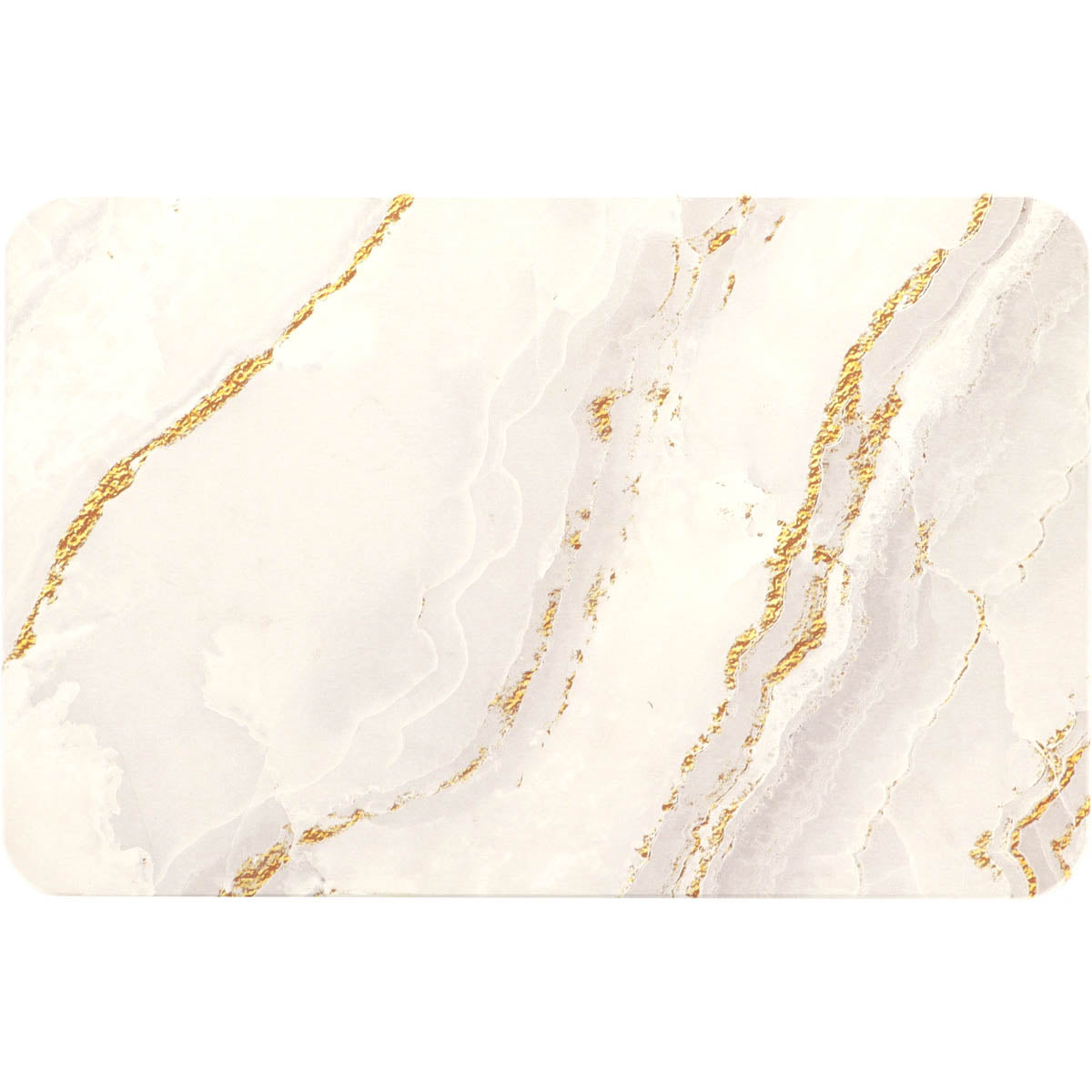 Premium Diatomite Bath Mat 39x60cm - Fast-Drying Natural Stone Floor Mat, Non-Slip Marble Pattern for Bathroom, Shower & Kitchen - Absorbs Water Instantly
