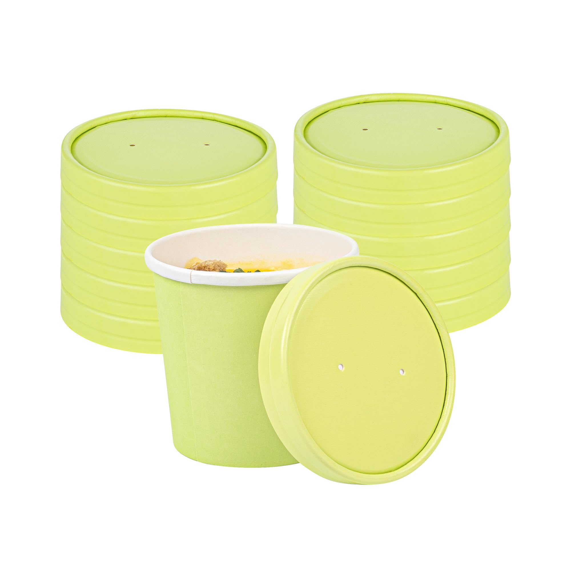 Restaurantware Bio Tek Vented Lids for 8/12 oz Soup Containers - 200 Pack | Microwave-Safe Eco-Friendly Paper Lids for Hot & Cold Foods | Perfect for Takeout, Catering, and Food Service Businesses