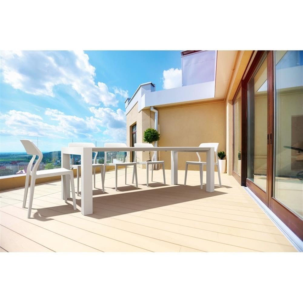 White Compamia Snow Patio Dining Chairs (Set of 2) - Weather-Resistant Outdoor Furniture for Garden, Patio, Deck & Backyard Relaxation