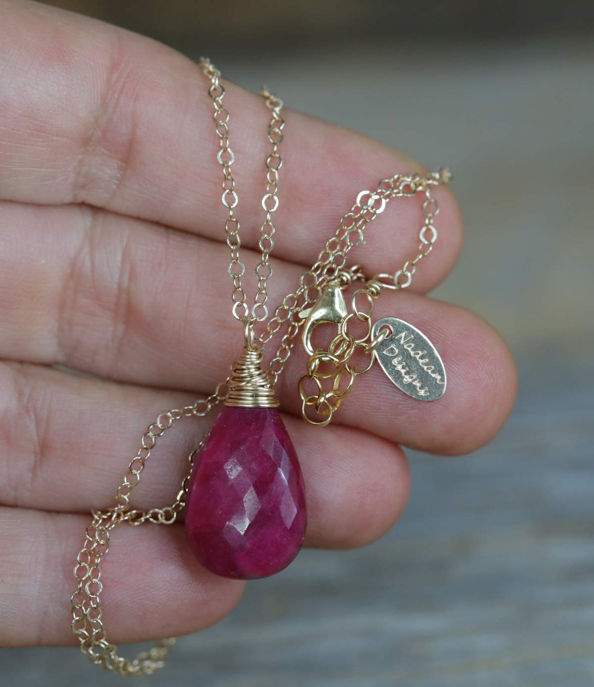 Genuine Ruby Gemstone Pendant Necklace - July Birthstone Jewelry for Women - Elegant Birthday Gift Idea for Her - Perfect for Anniversaries, Valentine's Day & Special Occasions