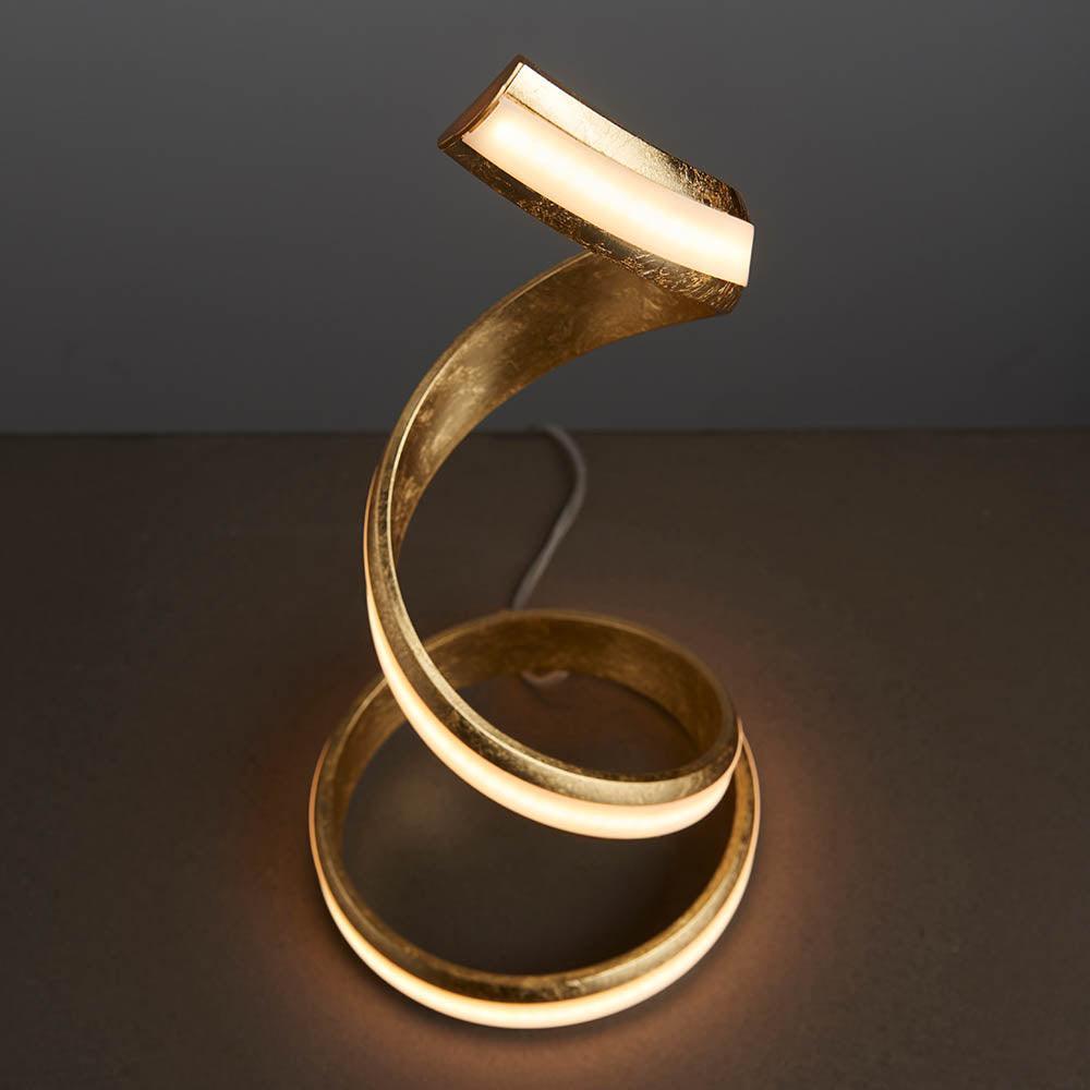 Endon Aria 1 Light Gold Leaf Table Lamp - Modern Bedside Nightstand Lighting for Living Room, Bedroom & Office Decor