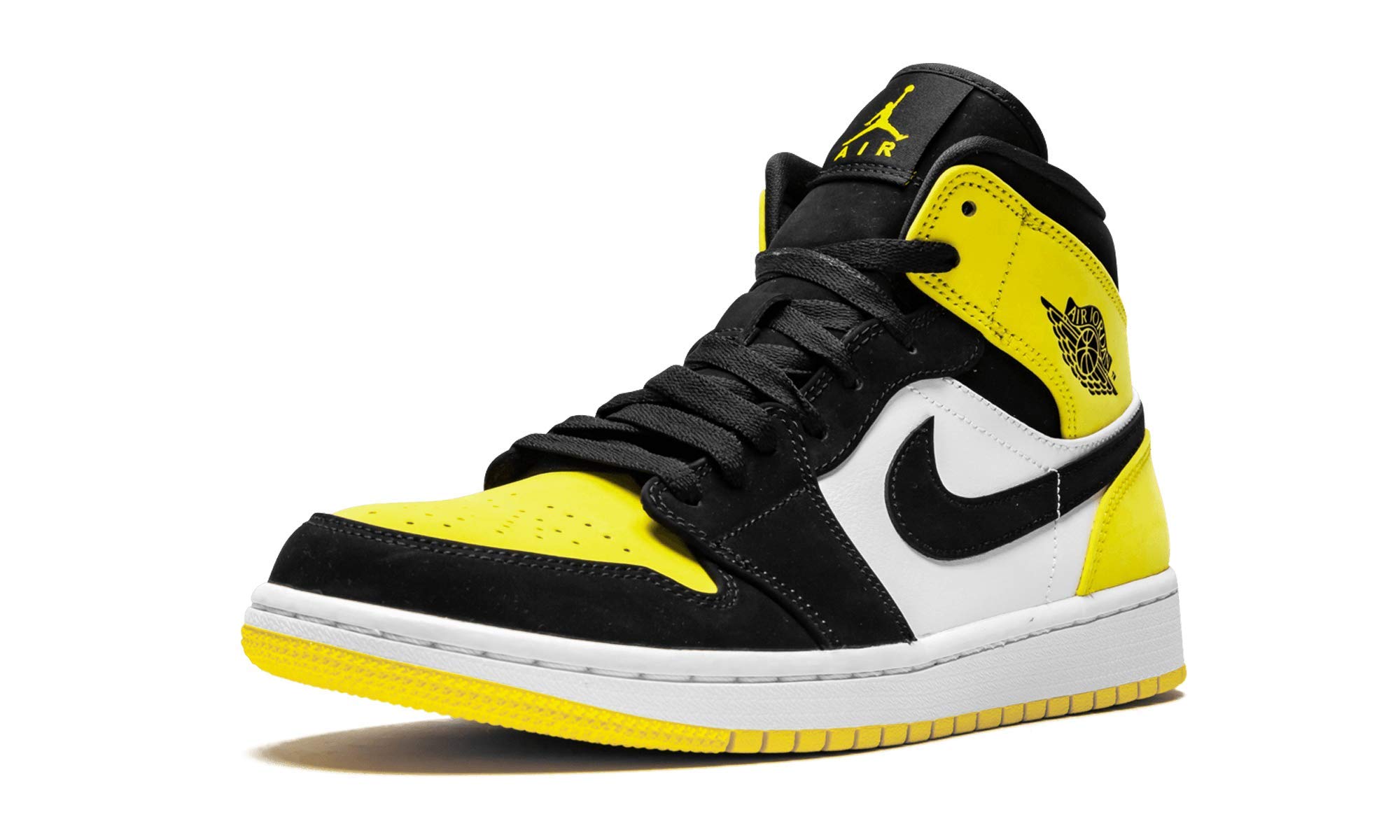 Jordan Air 1 Mid SE Sneakers - Black/Black-Tour Yellow Basketball Shoes for Men | Comfortable & Stylish for Sports, Casual Wear & Street Fashion