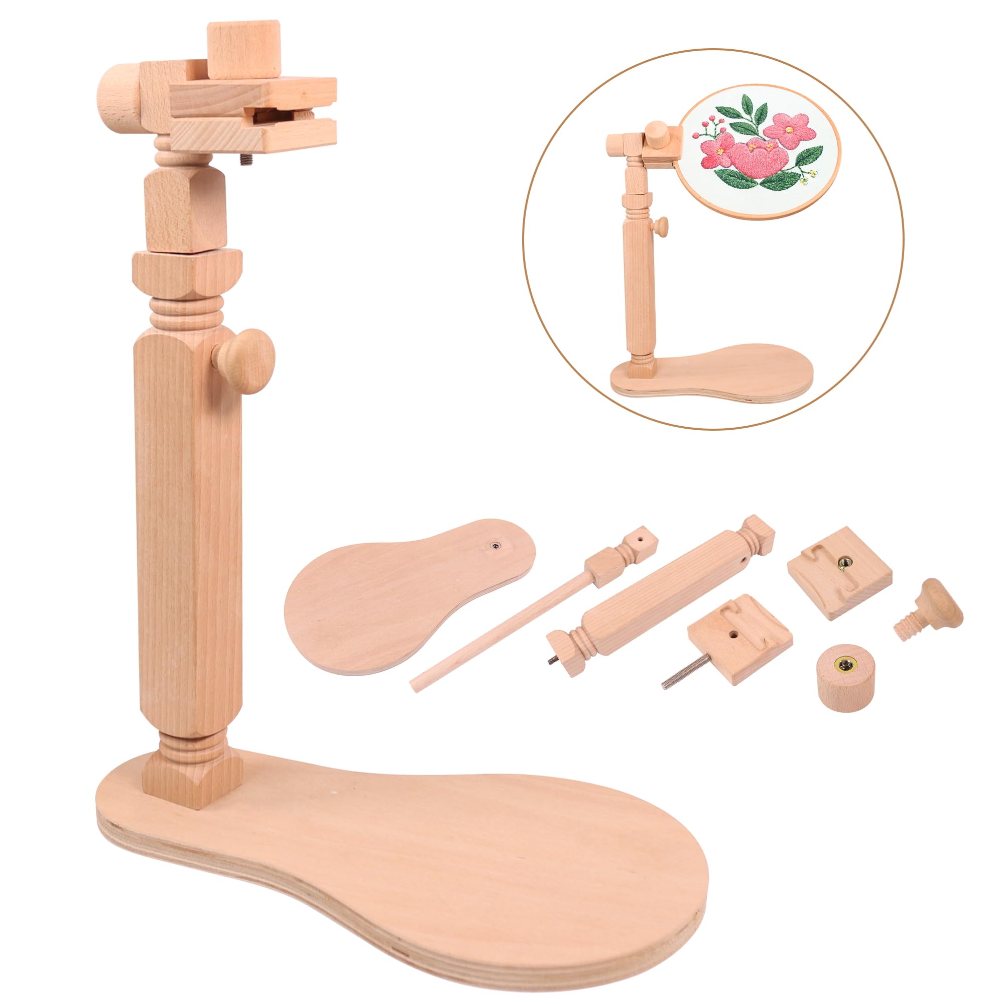 Guofa Embroidery Hoop Stand - Adjustable Rotating Cross Stitch Frame Holder for DIY Crafting, Needlework & Sewing Projects | Perfect for Lap Embroidery, Hand Stitching & Home Decor Crafts