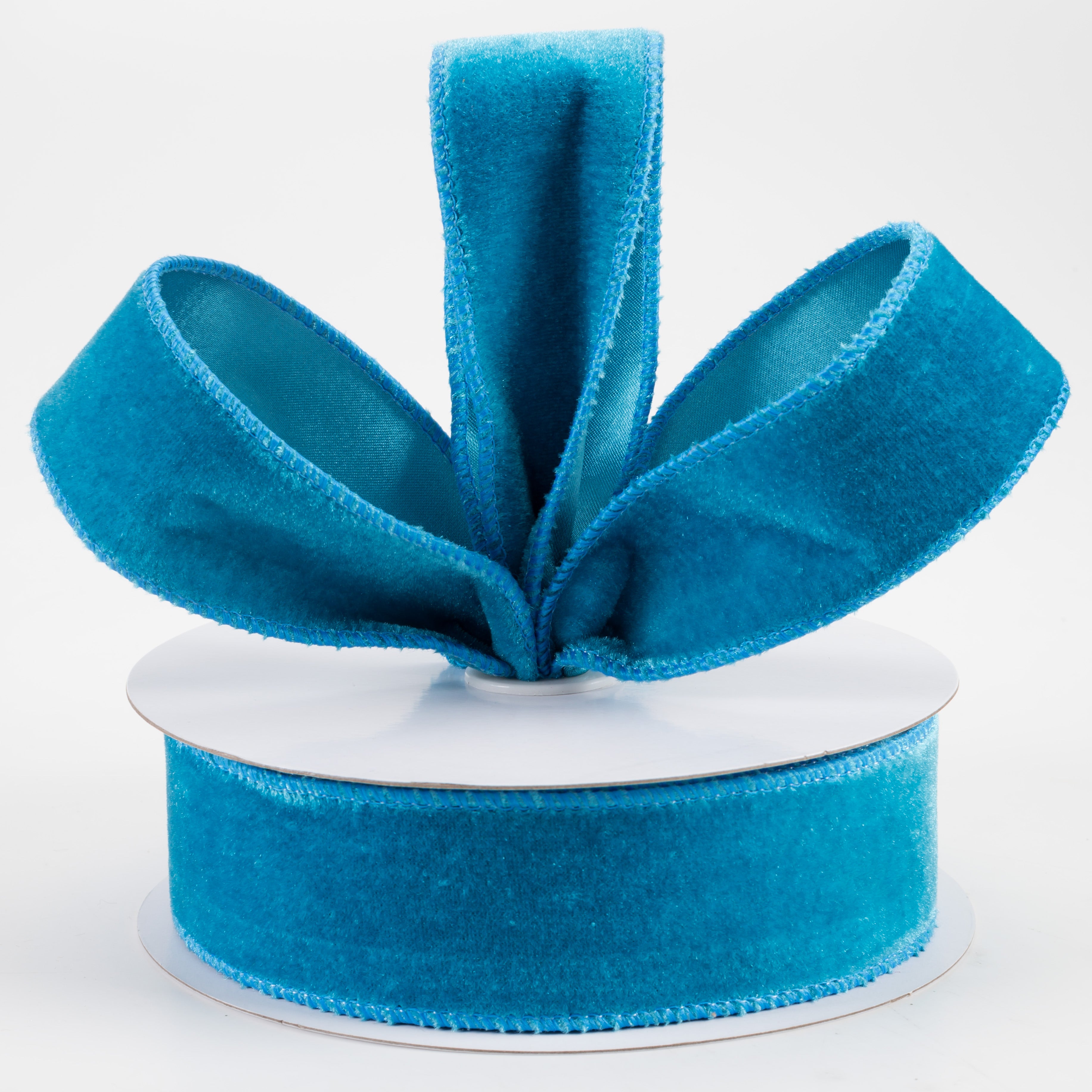 1.5 Inch Deluxe Velvet Satin Backing Ribbon - Teal Blue (10 Yards) for Gift Wrapping, Wedding Decorations, DIY Crafts and Hair Bows