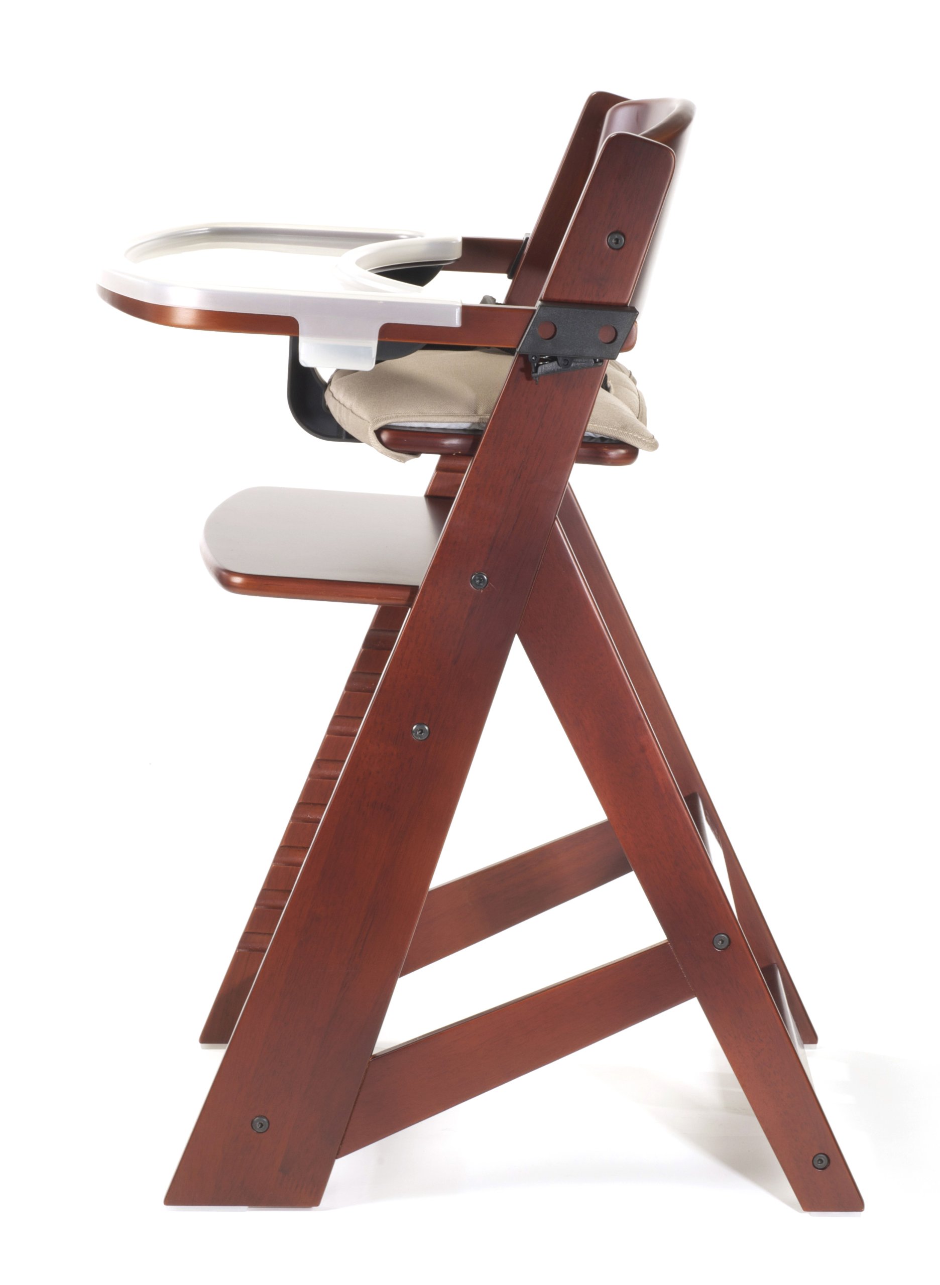 Premium Mahogany Height Right High Chair with Removable Tray - Adjustable Baby Feeding Chair for Dining Room & Kitchen - Safe Toddler Booster Seat for Family Meals & Snack Time