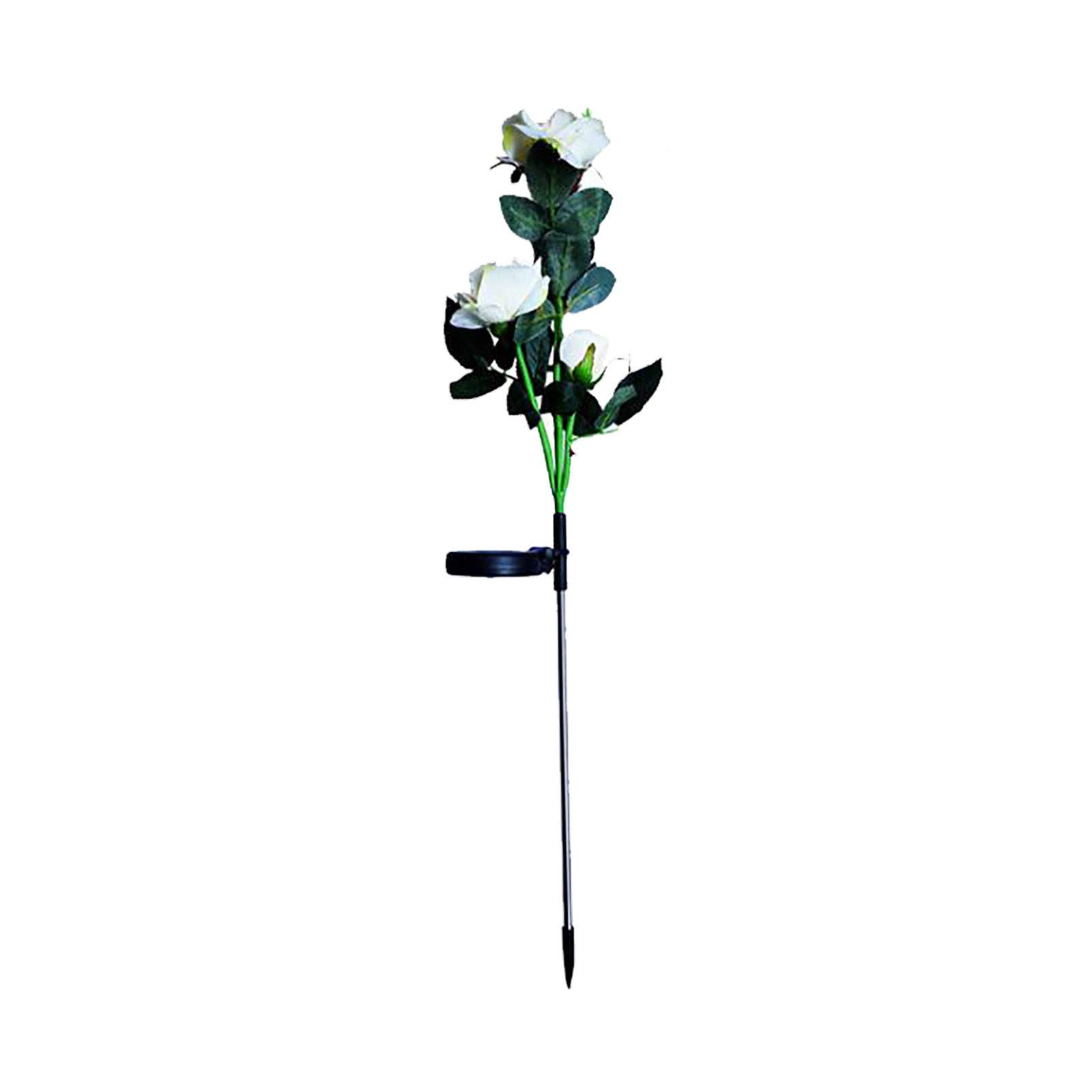 6-Head Solar Powered Outdoor Flower Garden Lights - Artificial Rose LED Decor for Patio, Yard, and Landscape Lighting | Perfect for Garden Pathways, Wedding Decor, and Backyard Ambiance