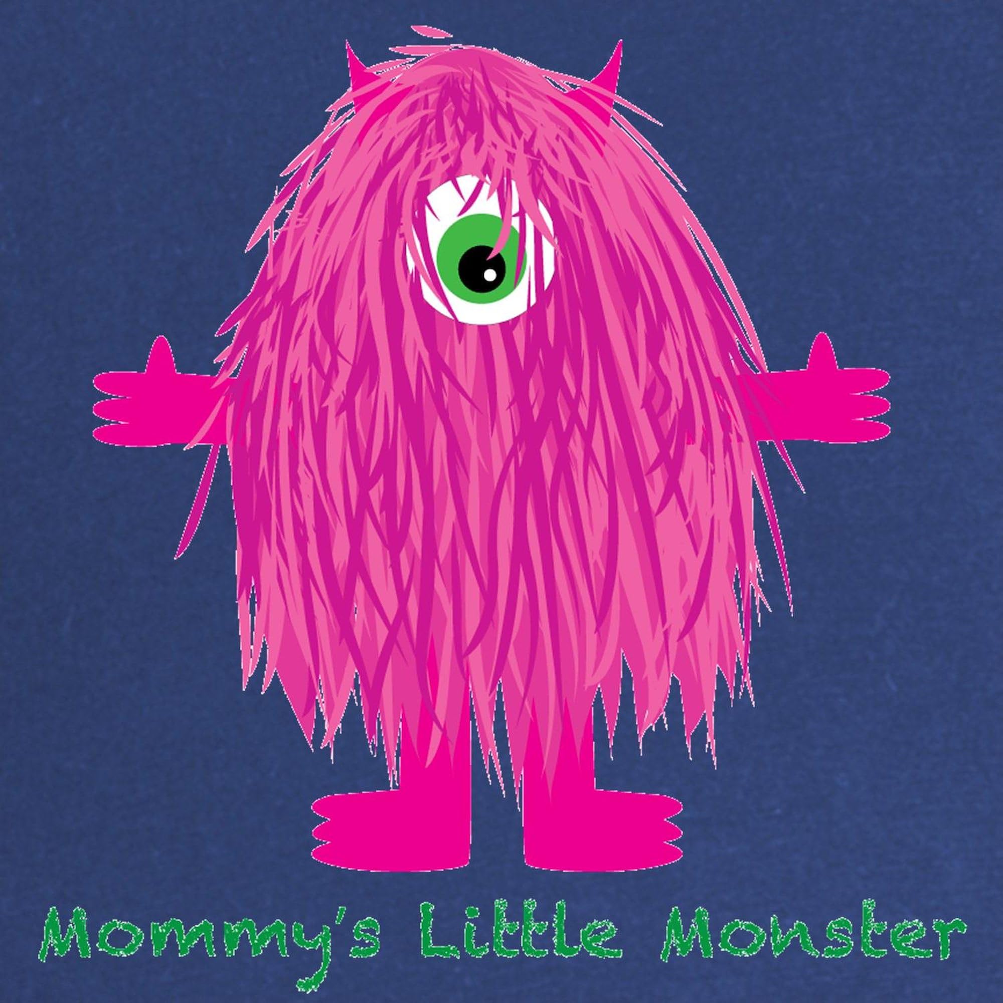 Mommy's Little Pink Monster Maternity T-Shirt - Dark Ruched Side Women's Pregnancy Tee for Casual Wear & Baby Showers