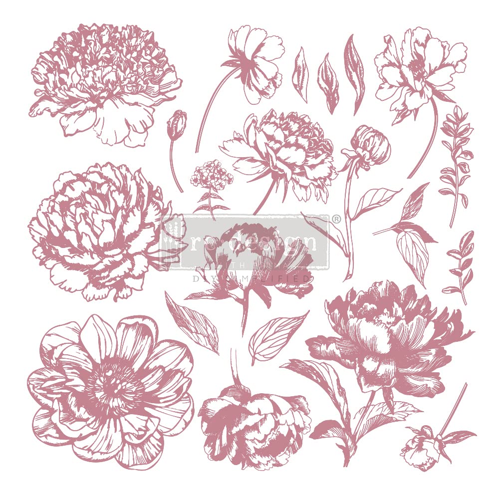 Redesign Decor Clear-Cling Stamps - Linear Floral Wall Decals for DIY Wall Art, Furniture & Home Decor | Perfect for Bedroom Nightstand, Vanity Table, Dressing Table & Office Desk | Easy Peel & Stick Design for Wall Painting & Home Makeover