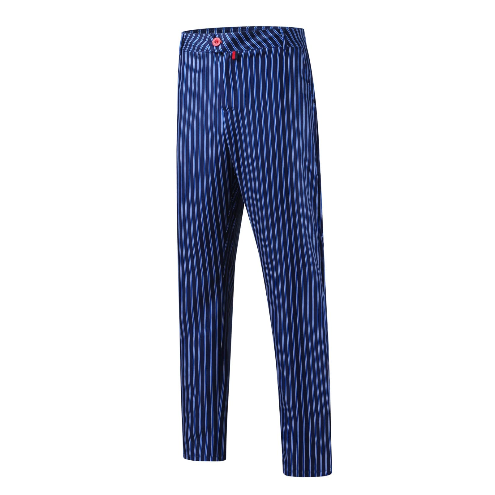 Men's Striped Elastic Waist Casual Pants with Pockets - Printed Lounge, Party & Sport Wear for Comfortable Everyday Use