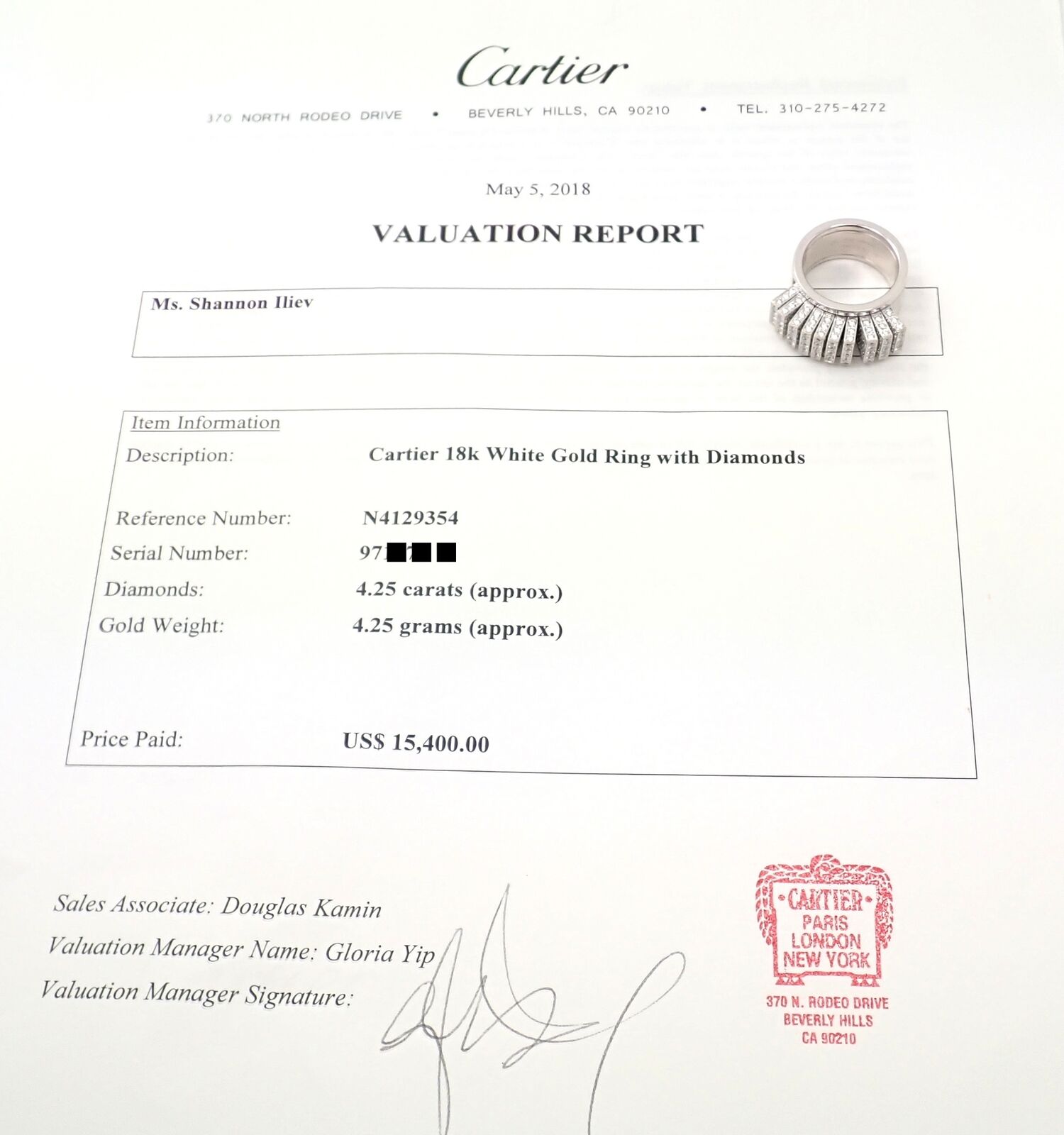 Authentic Cartier 18K White Gold Diamond Fan Ring - Luxury Jewelry for Women, Perfect for Weddings, Anniversaries & Special Occasions
