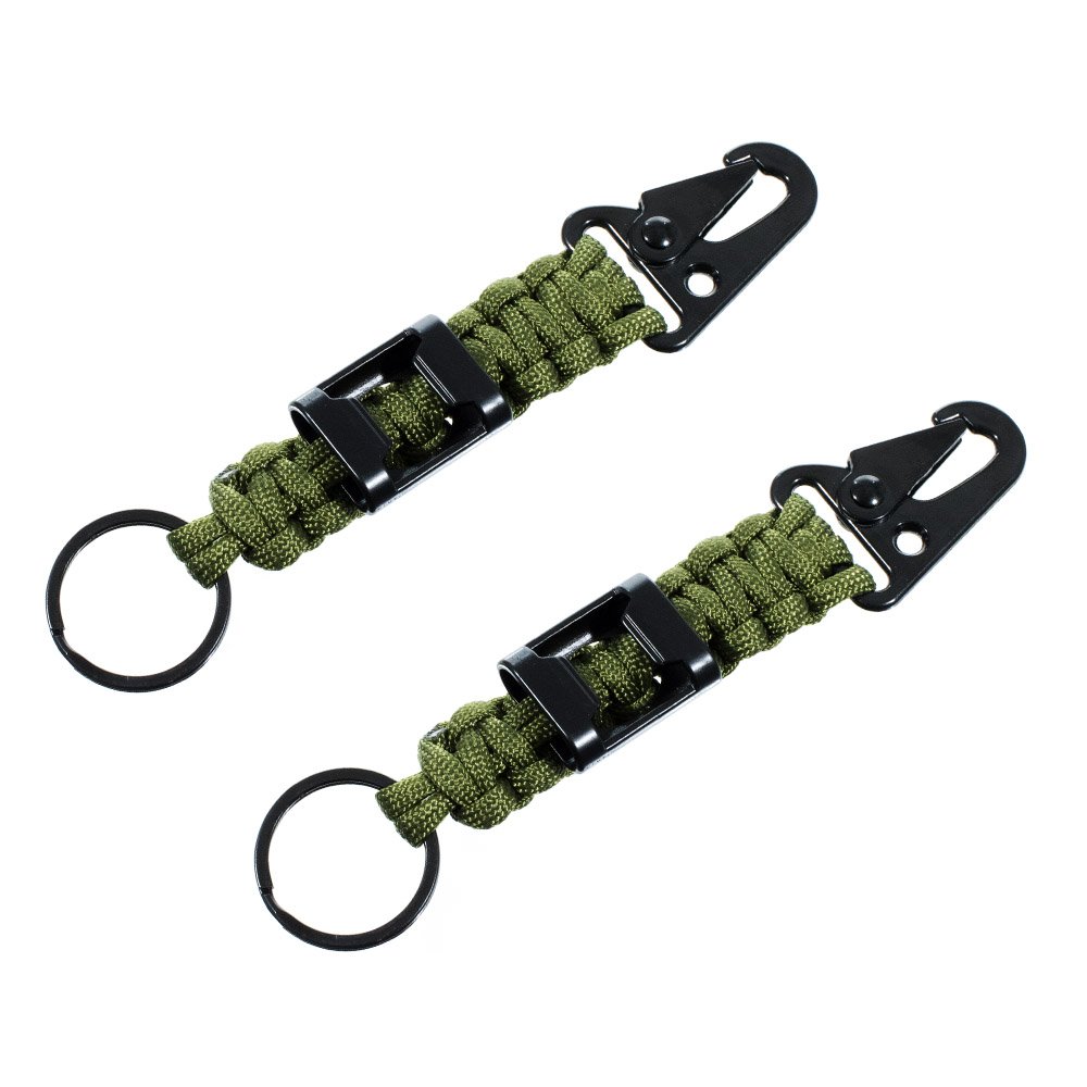 Paracord Planet Handwoven Paracord Keychain with Carabiner & Bottle Opener - 2 Pack Survival Gear for Camping, Hiking, Emergency Preparedness & Outdoor Adventures