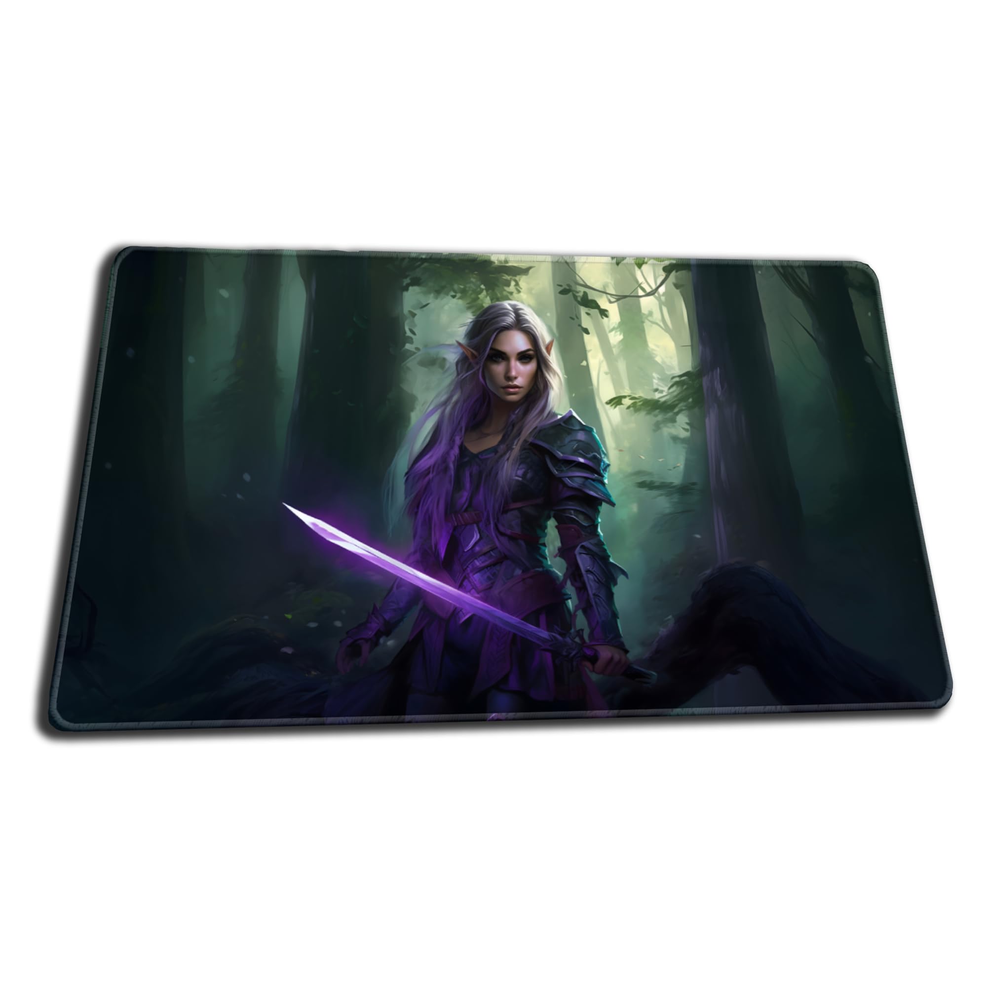 Elf Warrior Custom Alternate Art Premium Playmat - Stitched Edges - Compatible with MTG & TCGs - Perfect for MTG Lathril Blade of The Elves Decks - Ideal for Gaming Tournaments & Home Play