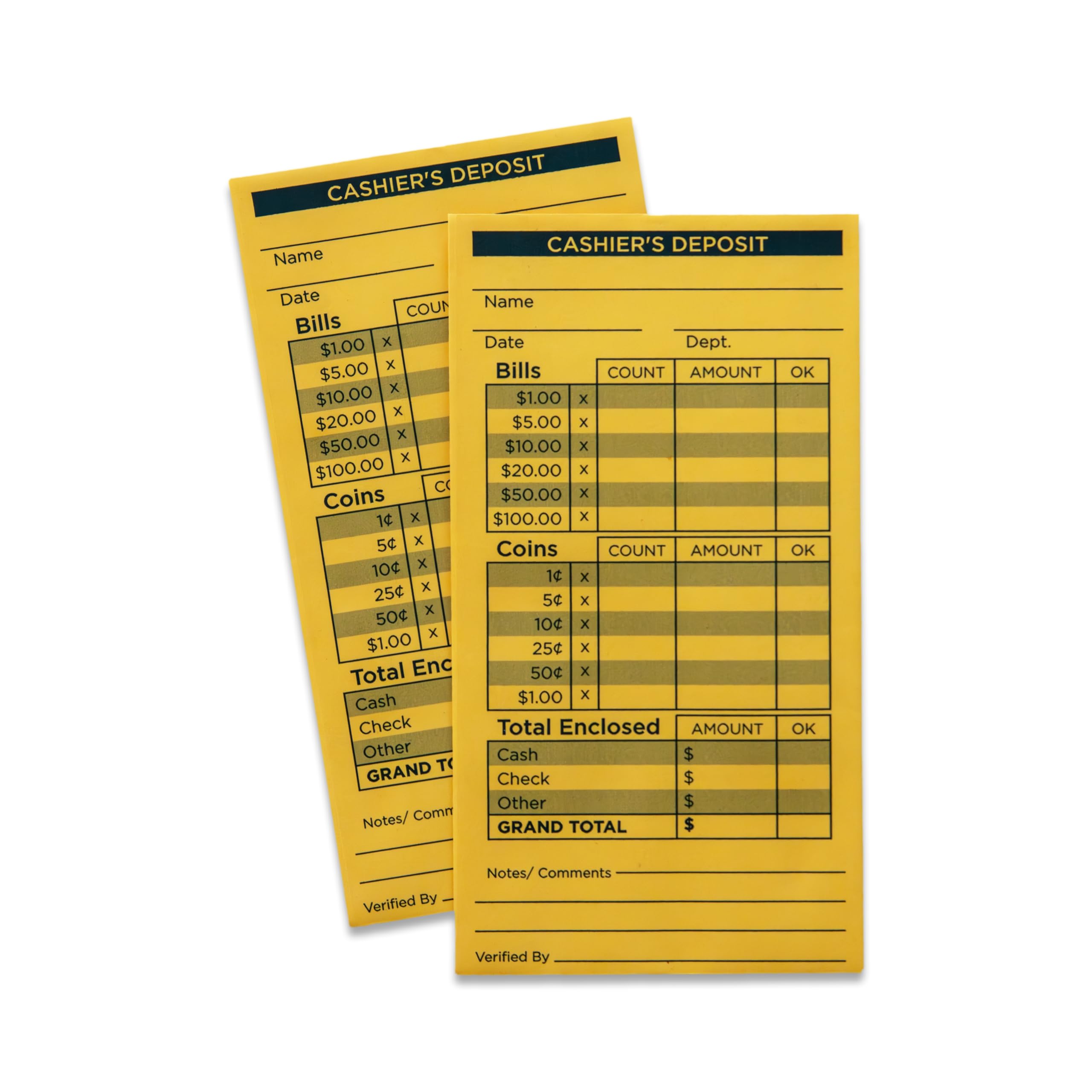 500 Brown Cashier's Deposit Envelopes - Bank Deposit Bags with Security Features for Retail Stores, Restaurants & Small Businesses | Secure Cash Drop Solution for Daily Transactions