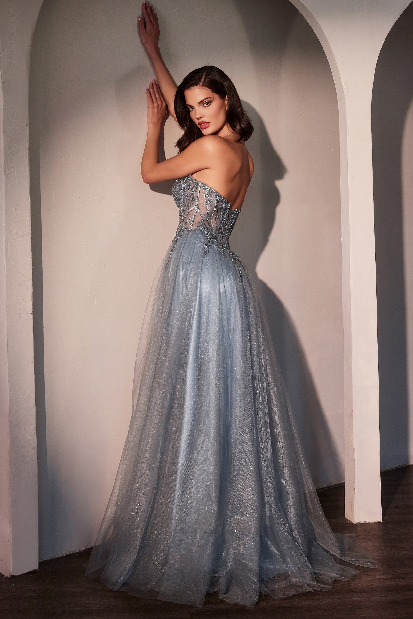 Elegant MERI GOWN Strapless Layered Tulle A-Line Dress for Prom, Wedding & Special Occasions