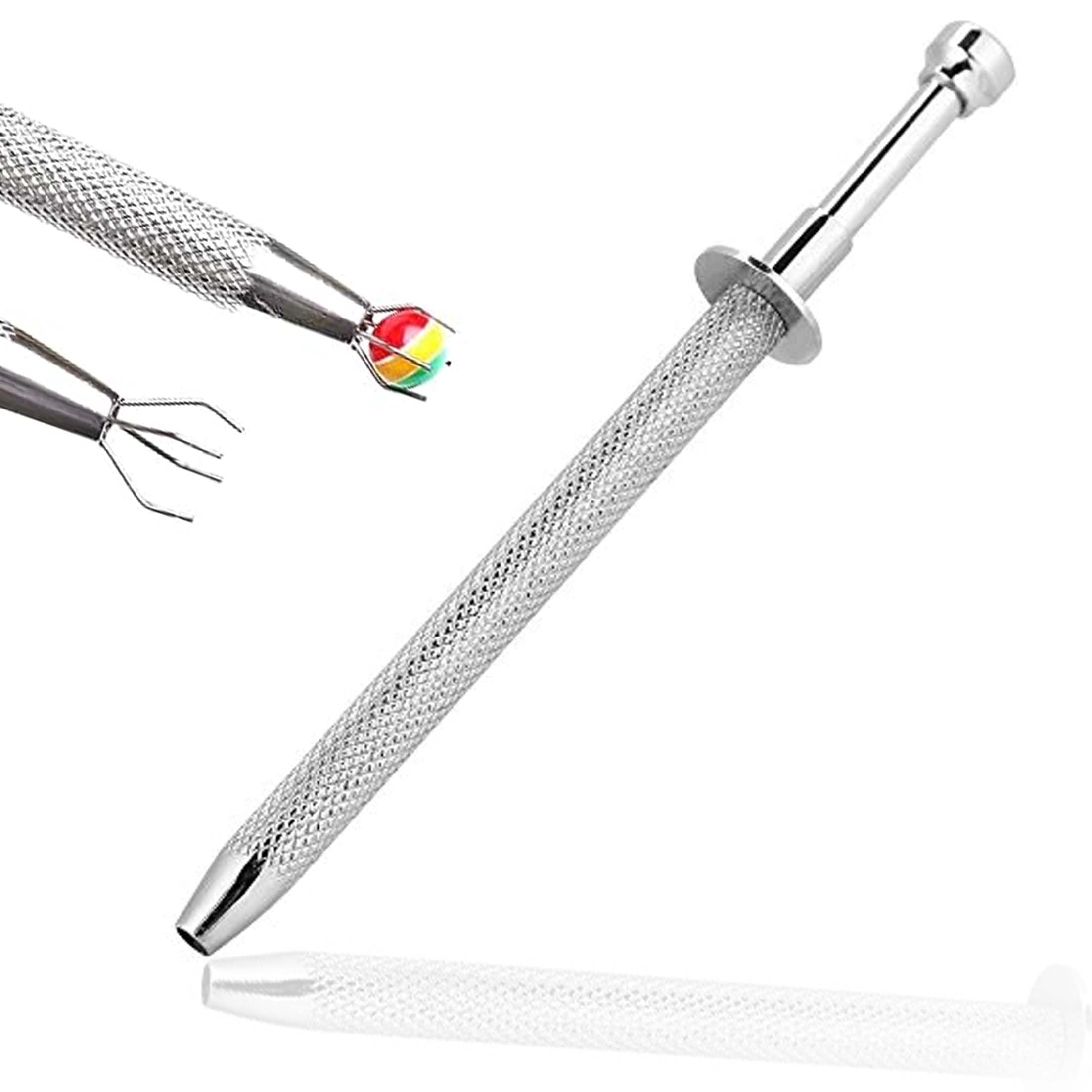 Professional Stainless Steel 4-Prong Diamond Holder & Jewelry Tweezer - Diamond Pickup Tool for Jewelry Making, Beads, Gems & Jewelry Repair - Perfect for Jewelers, DIY Crafts & Watch Repair