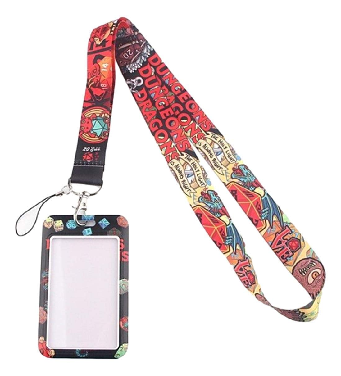 Dungeons & Dragons Themed Lanyard with ID Holder & Keychain - Perfect for Gaming Conventions, Cosplay, and Fantasy Events