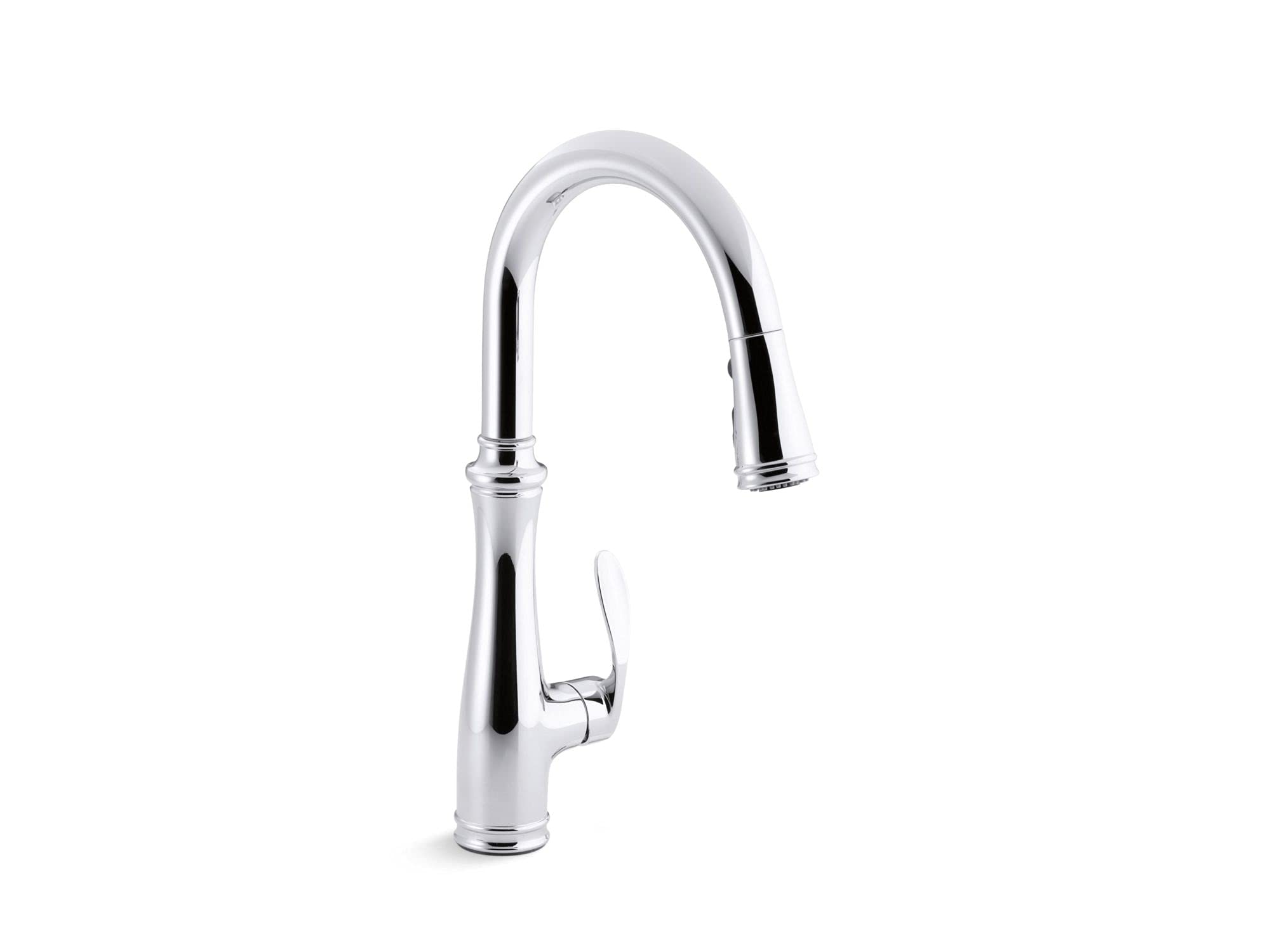 Kohler K-560-CP Bellera Pull Down Kitchen Faucet with 3-Spray Function, 0.375
