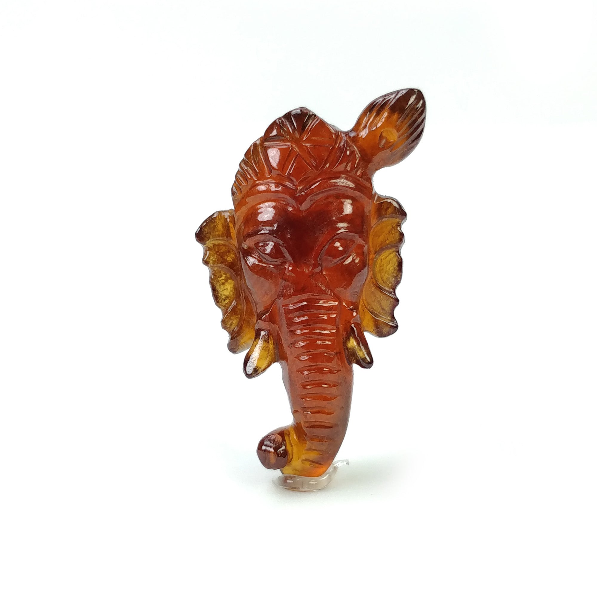 Natural Hessonite Garnet Gemstone Carving - 26.60cts Untreated Hand Carved Lord Ganesha 30x16mm | Spiritual Gift, Meditation Aid & Home Decor | Video Included