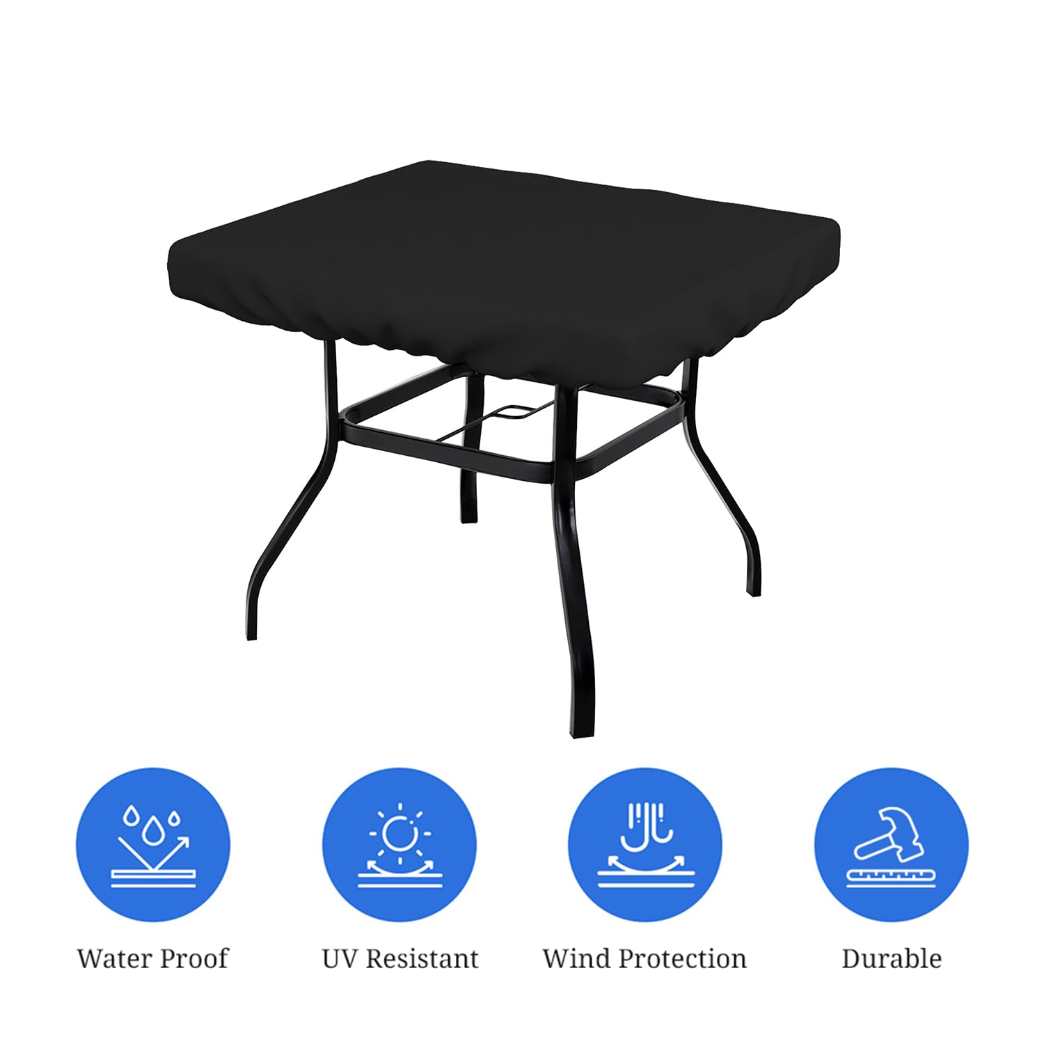 Heavy Duty 18 Oz Waterproof UV & Weather Resistant Square Table Cover - 24