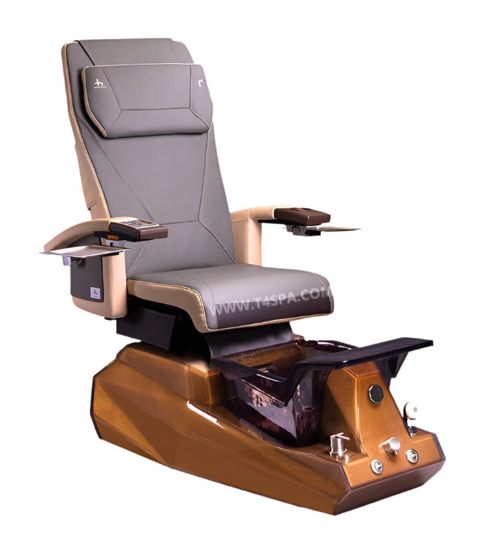 Professional T4 DIAMOND HTxT4S Pedicure Spa Chair for Salon & Nail Spa - Electric Massage Footrest, Adjustable Height, Luxury Pedicure Station for Manicurists & Beauty Professionals - Perfect for Nail Salons, Spas & Home Use