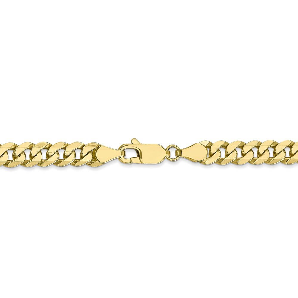 10k Yellow Gold Curb Chain Necklace 5.75mm - Elegant for Daily Wear