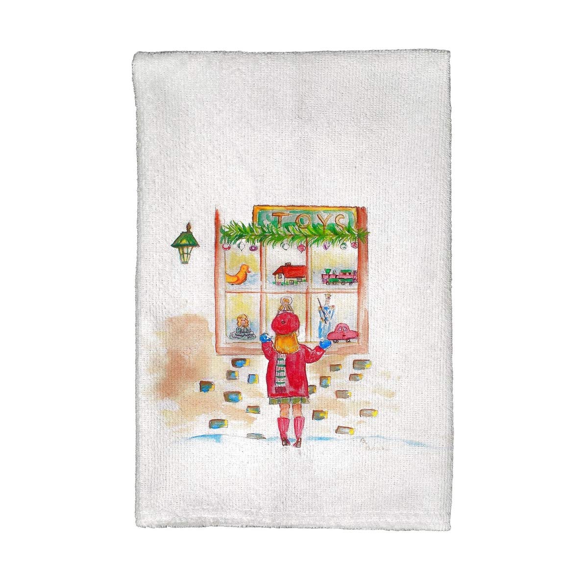 Betsy Drake KT904 Vintage Girl in Window Printed Kitchen Towel - Absorbent & Decorative Dish Towel for Cooking, Baking & Kitchen Decor