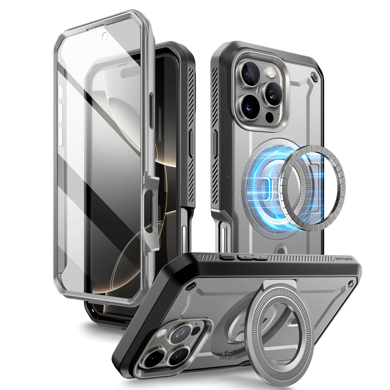 iPhone 16 Pro Max 6.9 Inch Unicorn Beetle Pro Mag Rugged MagSafe Case - Titan Gray | Shockproof Protective Cover for Outdoor, Travel & Daily Use
